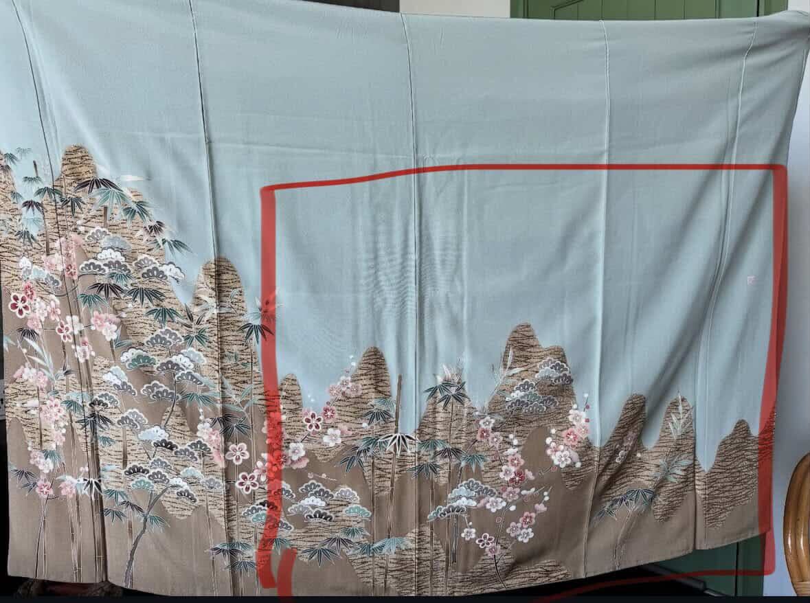 May Hoian Fabric: A41 Pink Furisode |  Top w/ maxi skirt coordinates