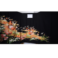 Load image into Gallery viewer, Sakura Collection Fabric: Black Orange Cranes Flying | MA01-09