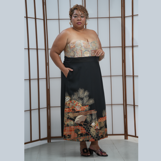 Premium On-hand: Black Wrap skirt | 3P | WS5159