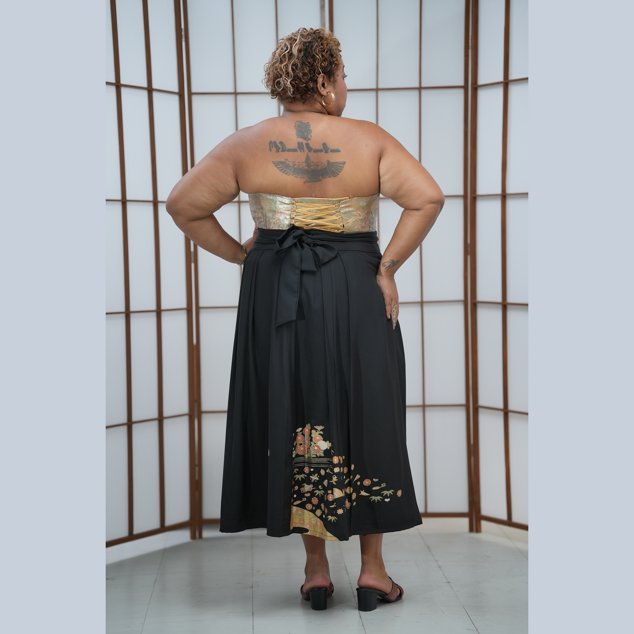 Premium On-hand: Black Hanbok Skirt | 2P | HS7015