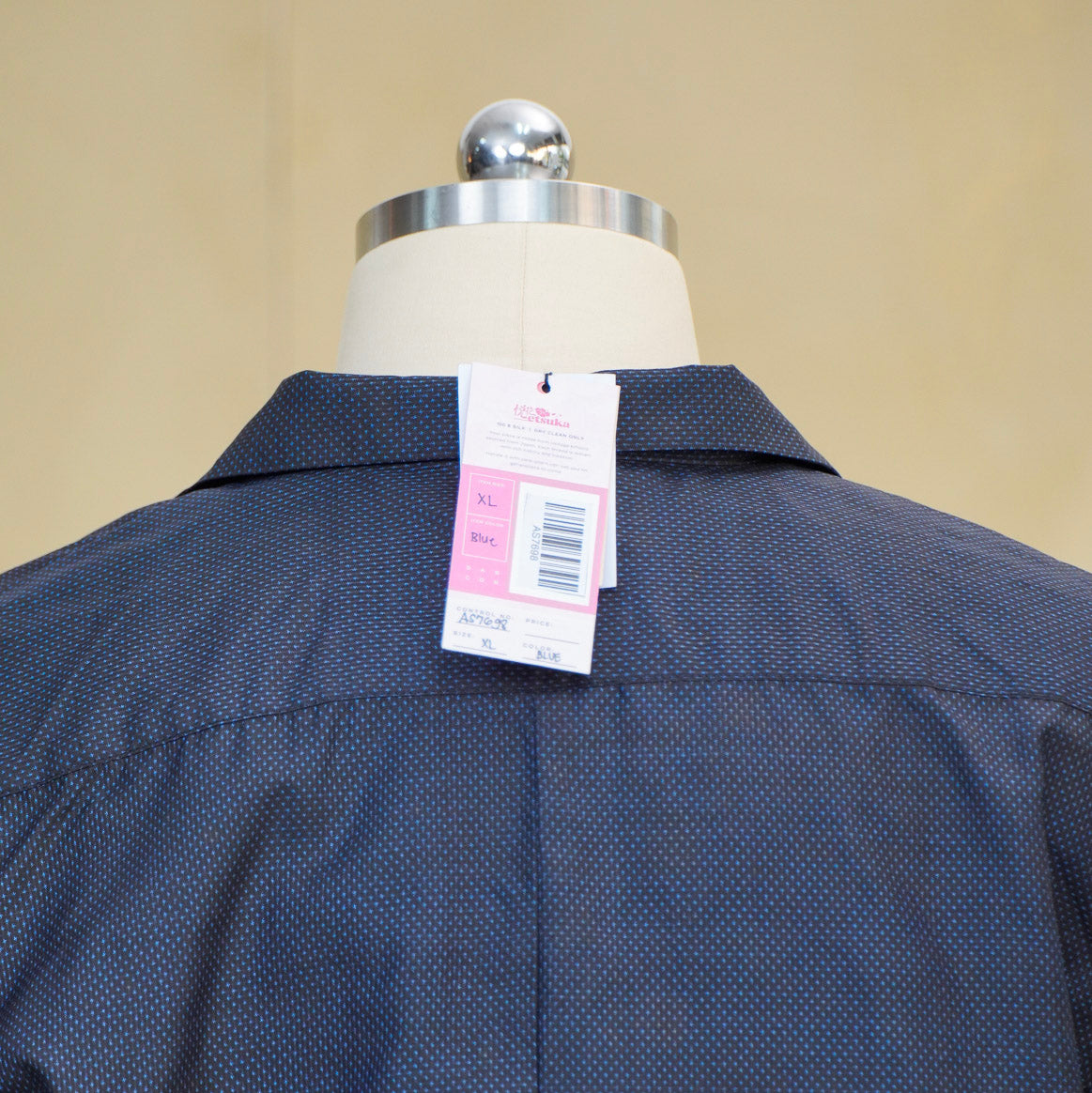 On-hand Navy Oshima Tsumugi Aloha Shirt | AS7698 | XL (J)