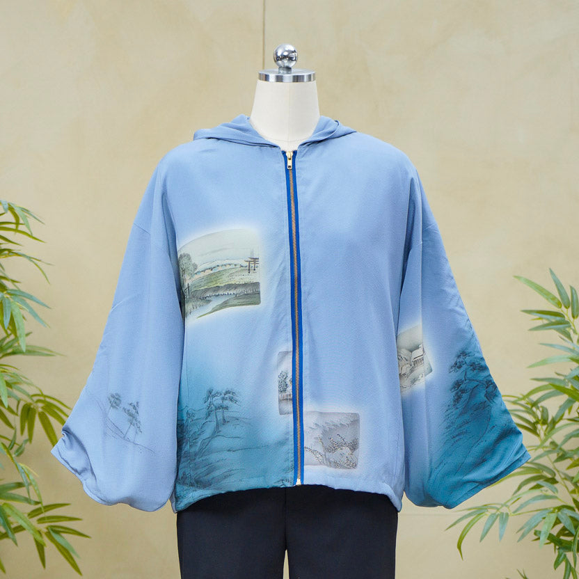 8K Hoodies On-hand: Blue Hoodie With Zipper | HWZ7826Y