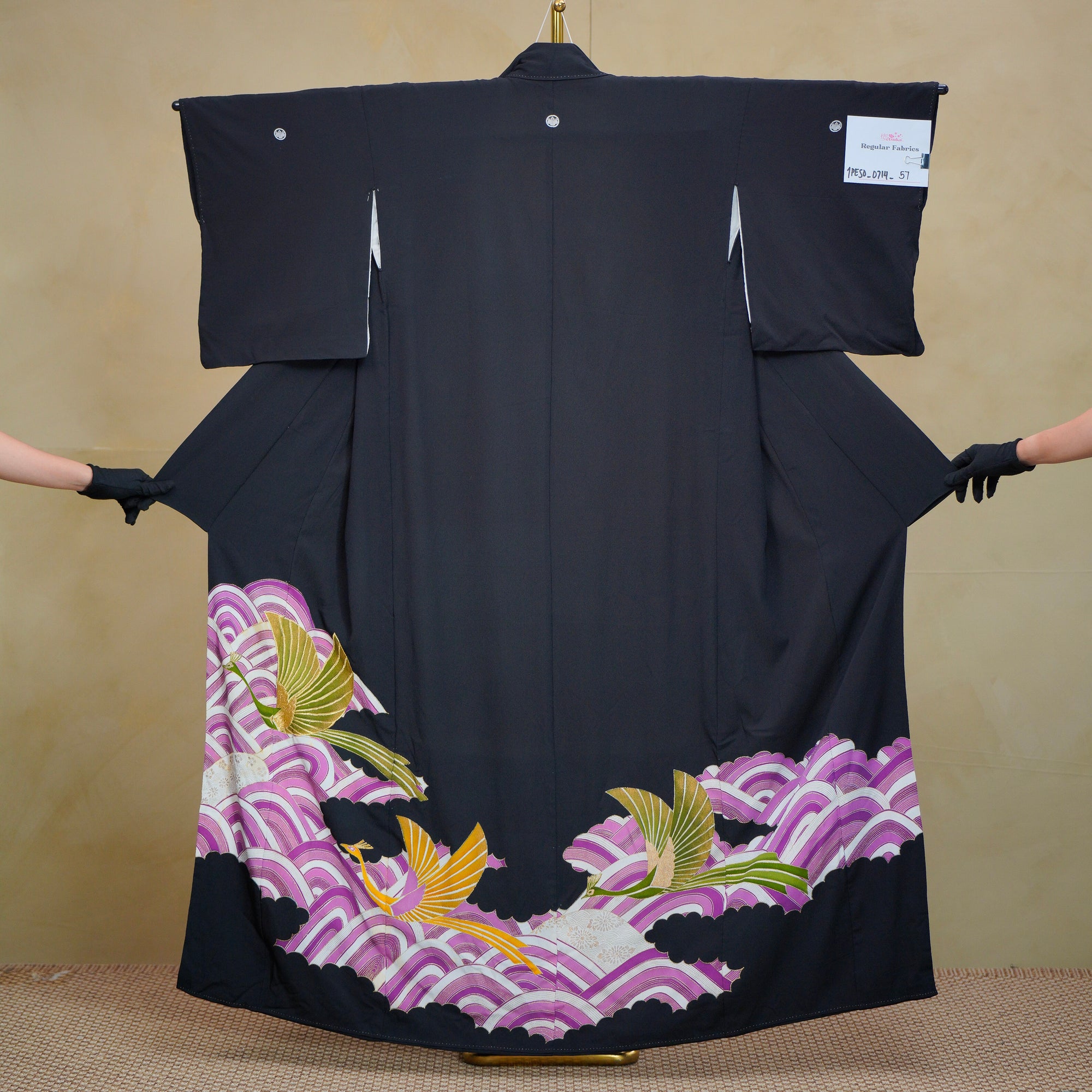 Thank You Fabric: Purple and Birds (0714_57)