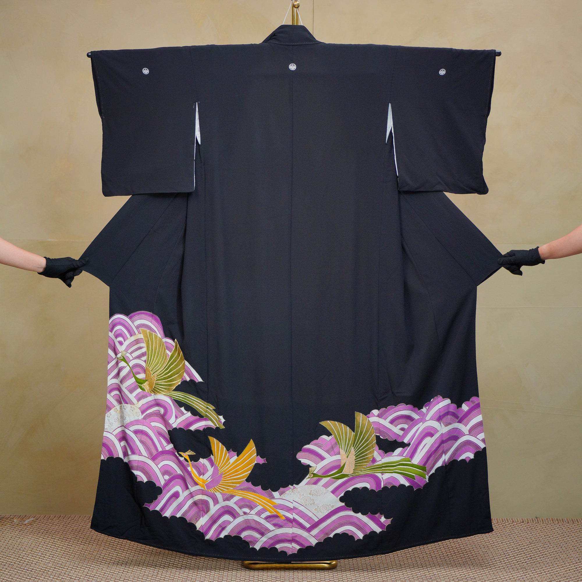 Thank You Fabric: Purple and Birds (0714_57)