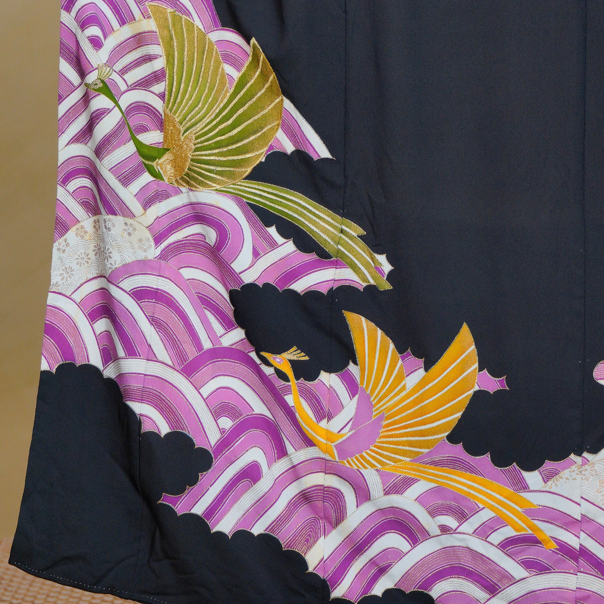 Thank You Fabric: Purple and Birds (0714_57)