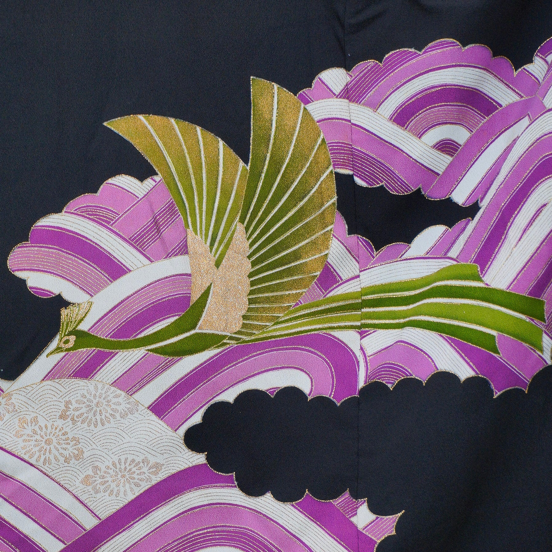 Thank You Fabric: Purple and Birds (0714_57)