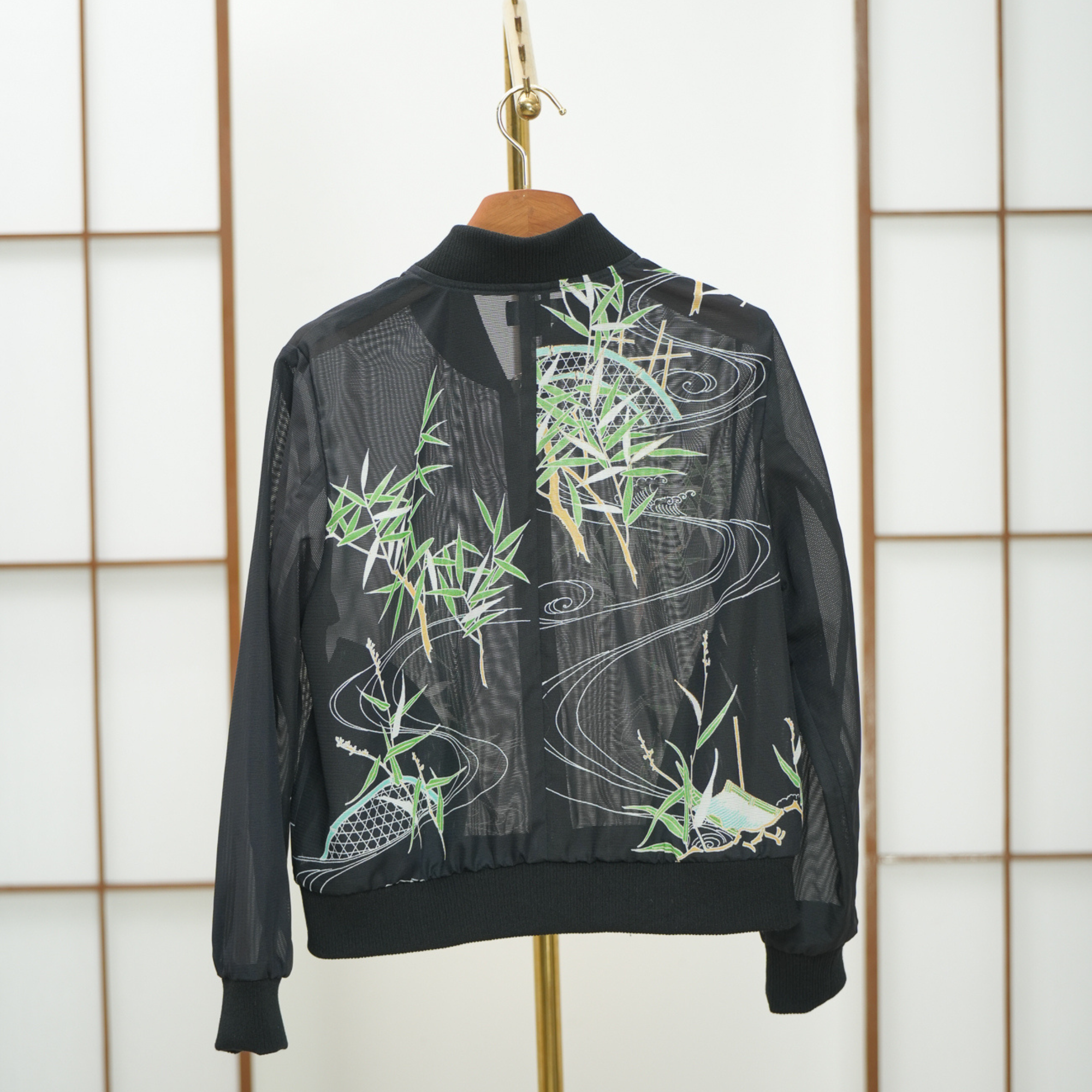 Premium On-hand: Black see-through Bomber Jacket | BJ7739M | XLB