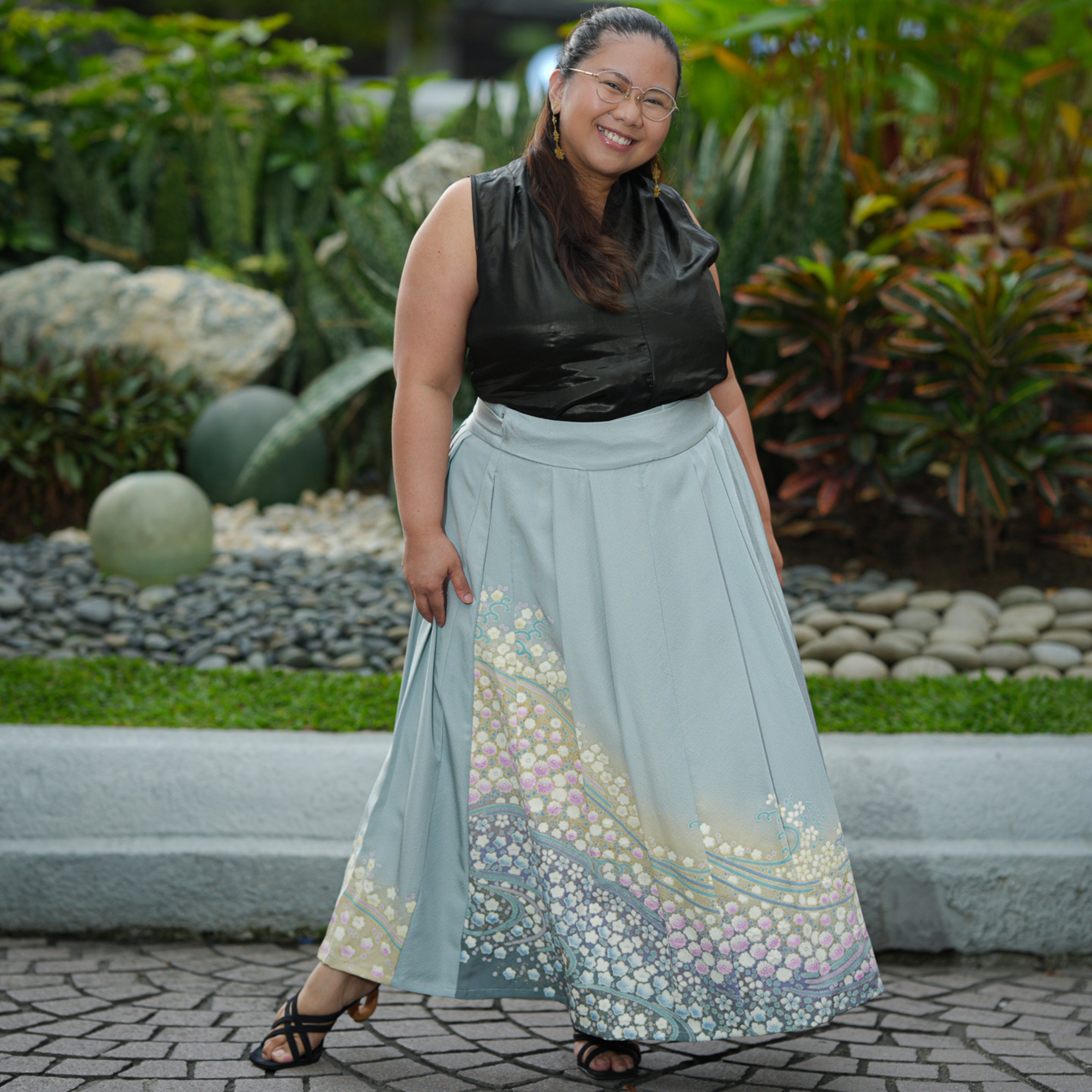 Kimono Hanbok-inspired skirt