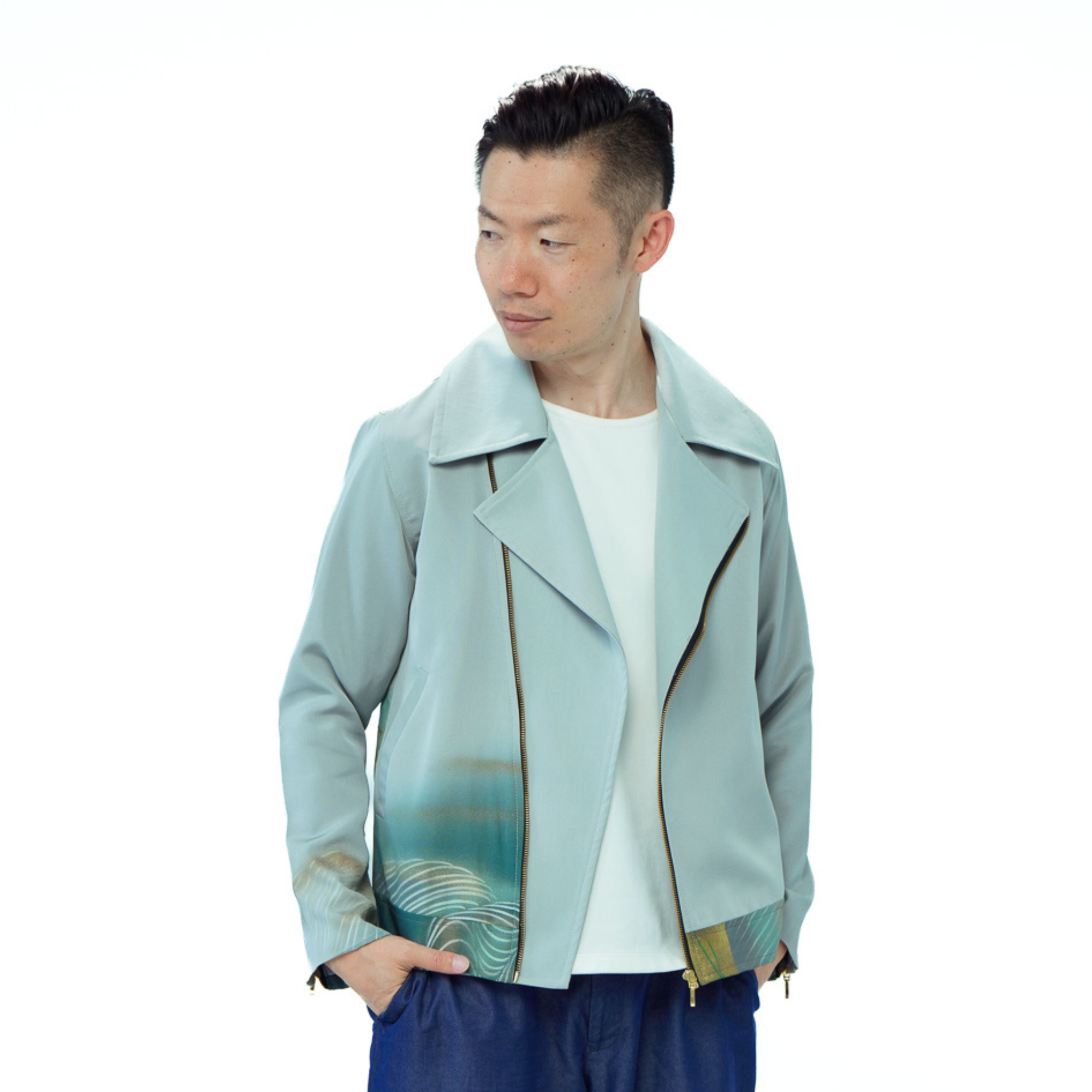 🎉🎉On-hand: Cashmere Cotton Biker Jacket | Green