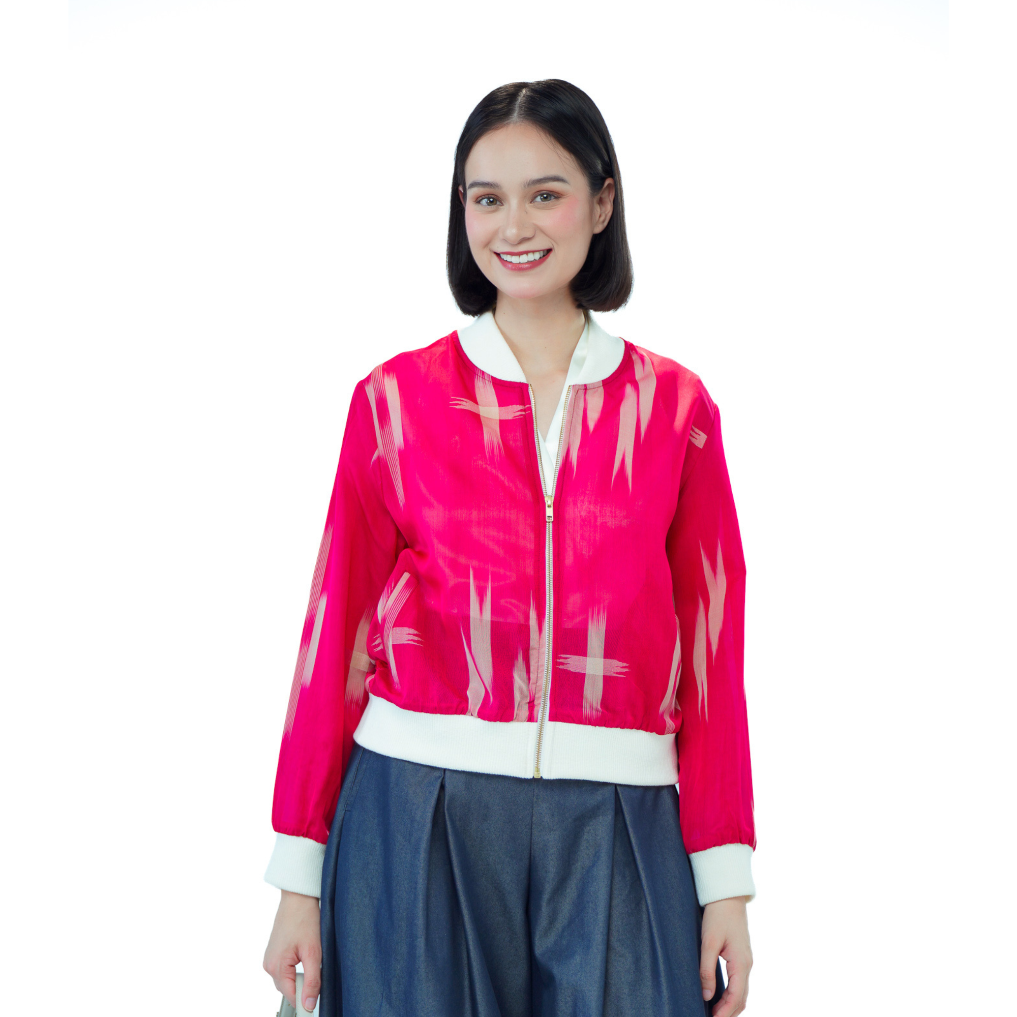Premium On-hand: Red see-through Bomber Jacket | BJ7733M | XLB