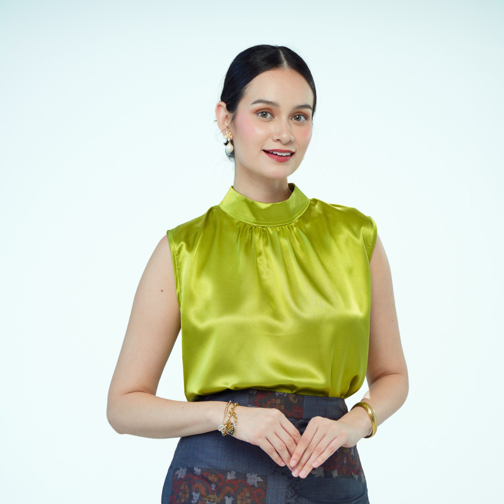 On-hand item: Citron yellow Silk Cotton Halter neck top