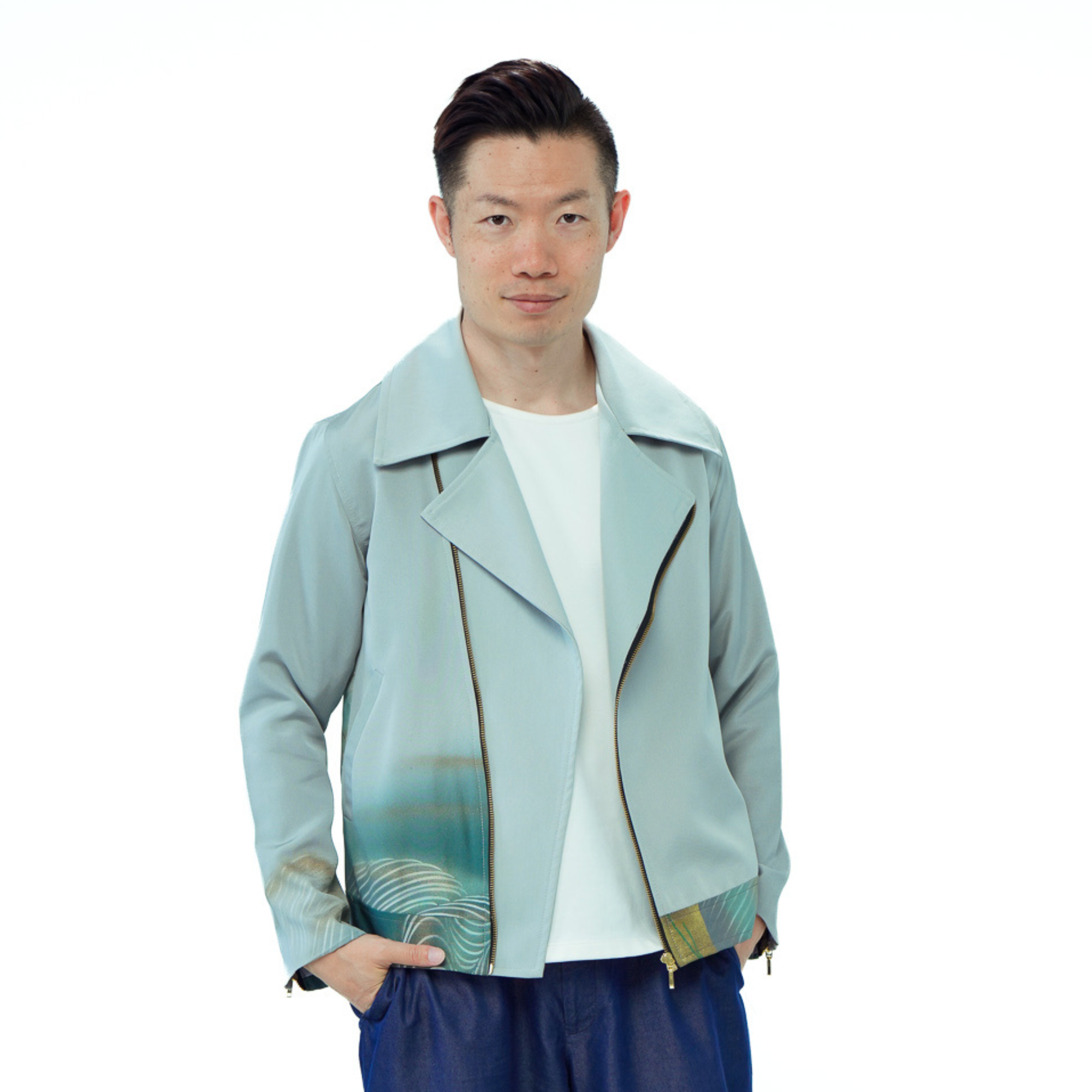 🎉🎉On-hand: Cashmere Cotton Biker Jacket | Green