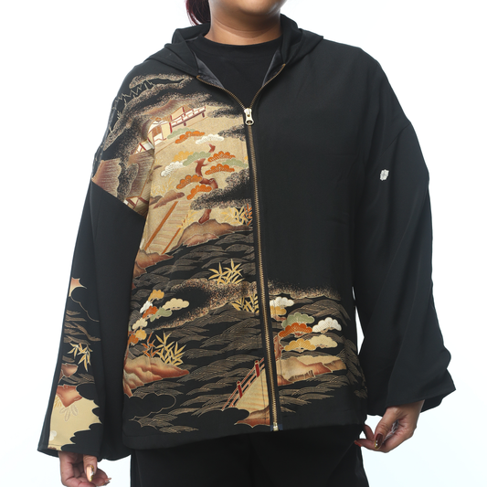 On-hand: Hoodie With Zipper | HWZ4601 - with some gold elements!