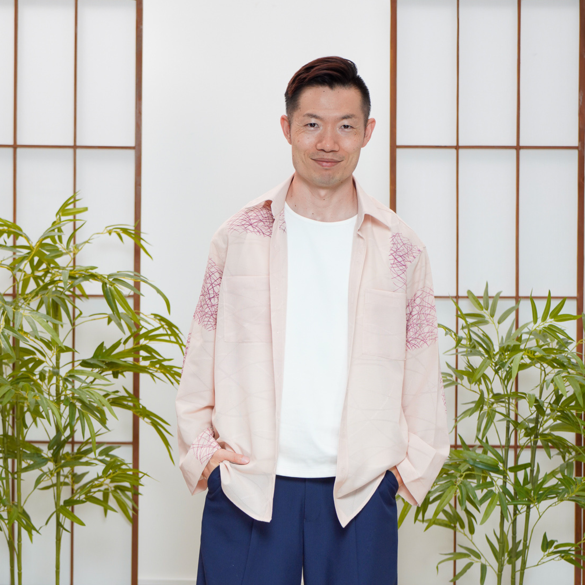 On-hand item: See through Dress shirt for Men | Pink