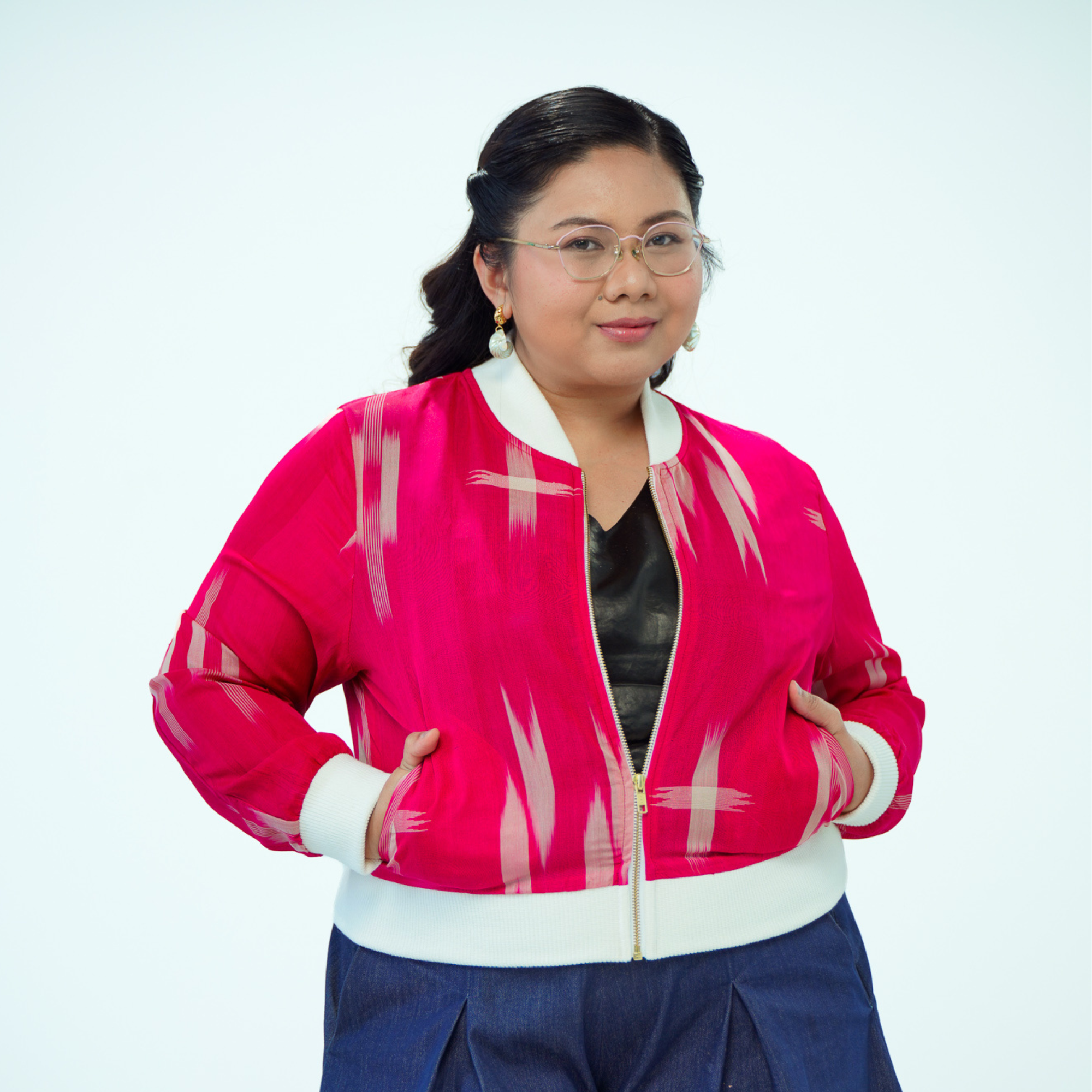 Premium On-hand: Red see-through Bomber Jacket | BJ7733M | XLB