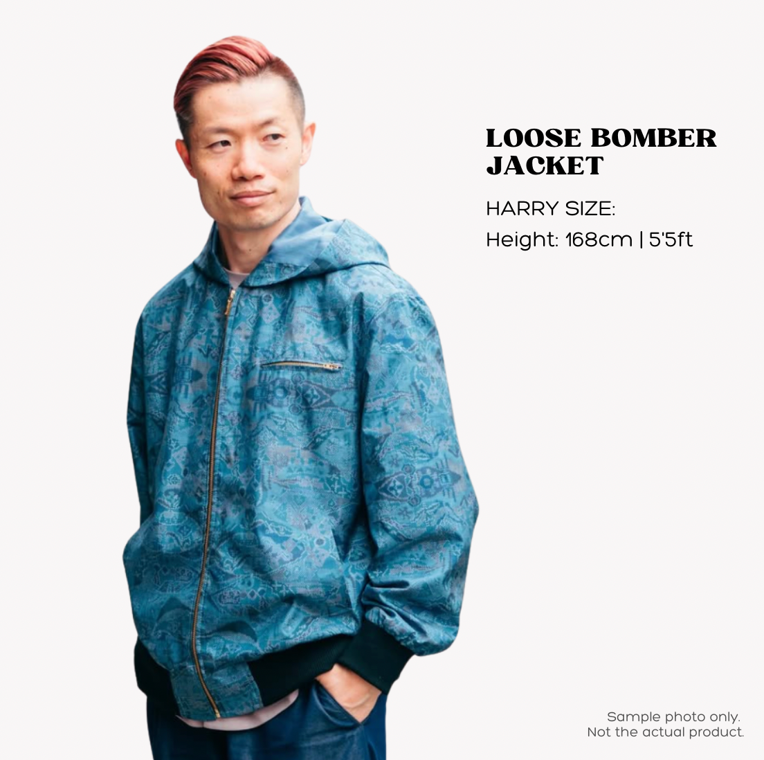 Premium On-hand: Red Loose Bomber Jacket | LBJ7568M | Large