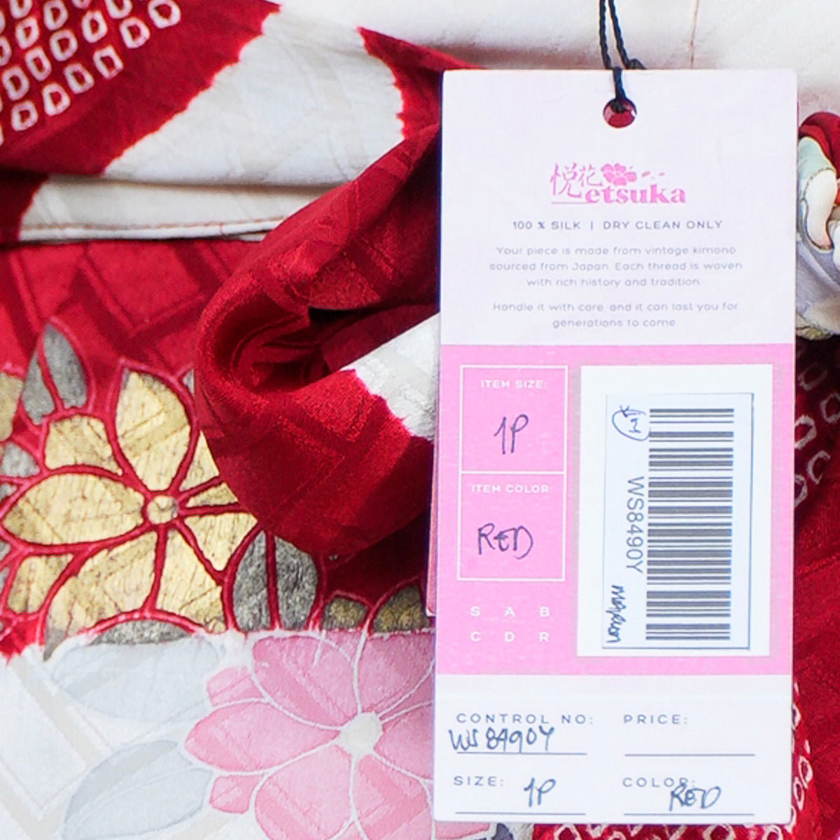 Premium On-hand: Red Wrap Skirt | 1P | WS8490Y - red furisode!