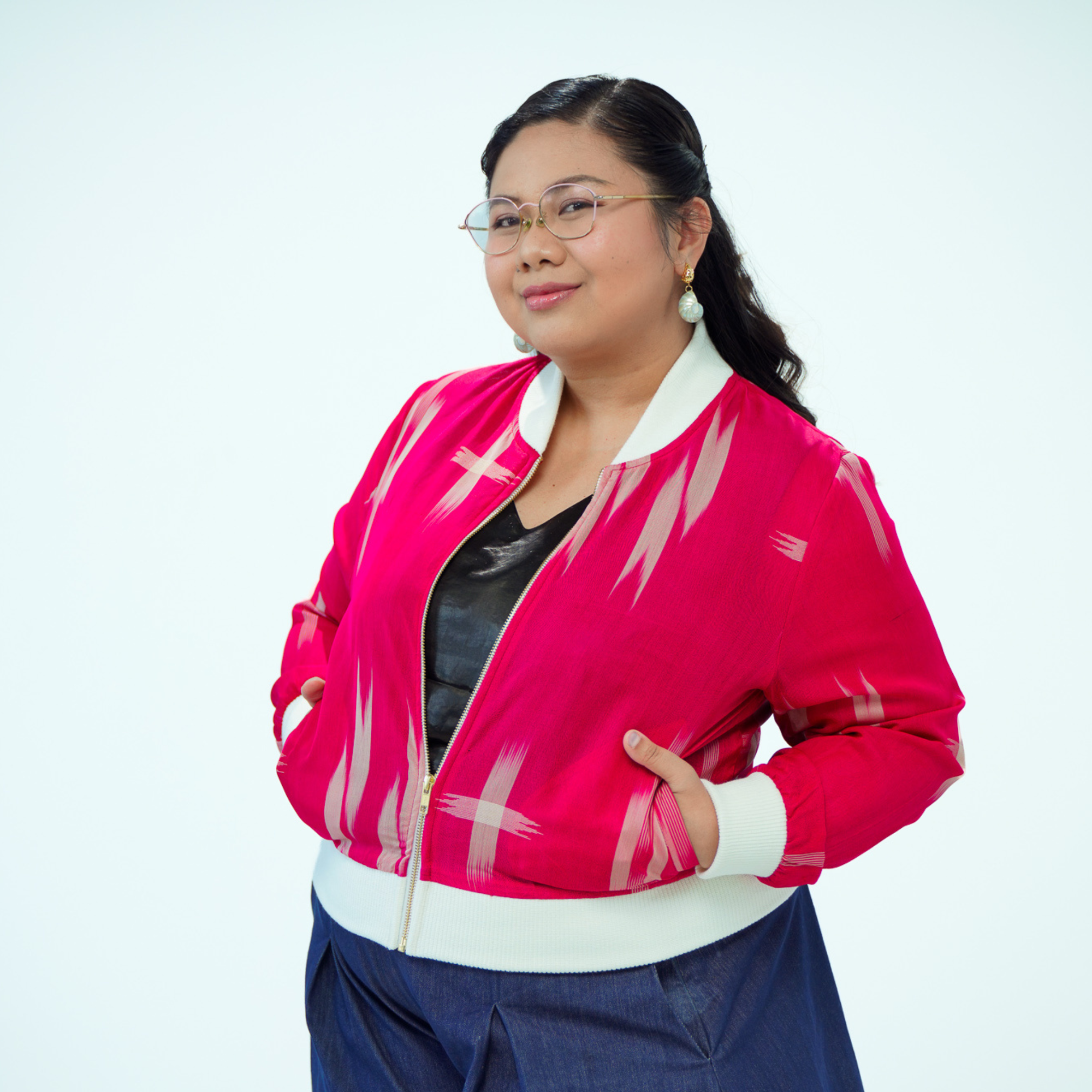 Premium On-hand: Red see-through Bomber Jacket | BJ7733M | XLB