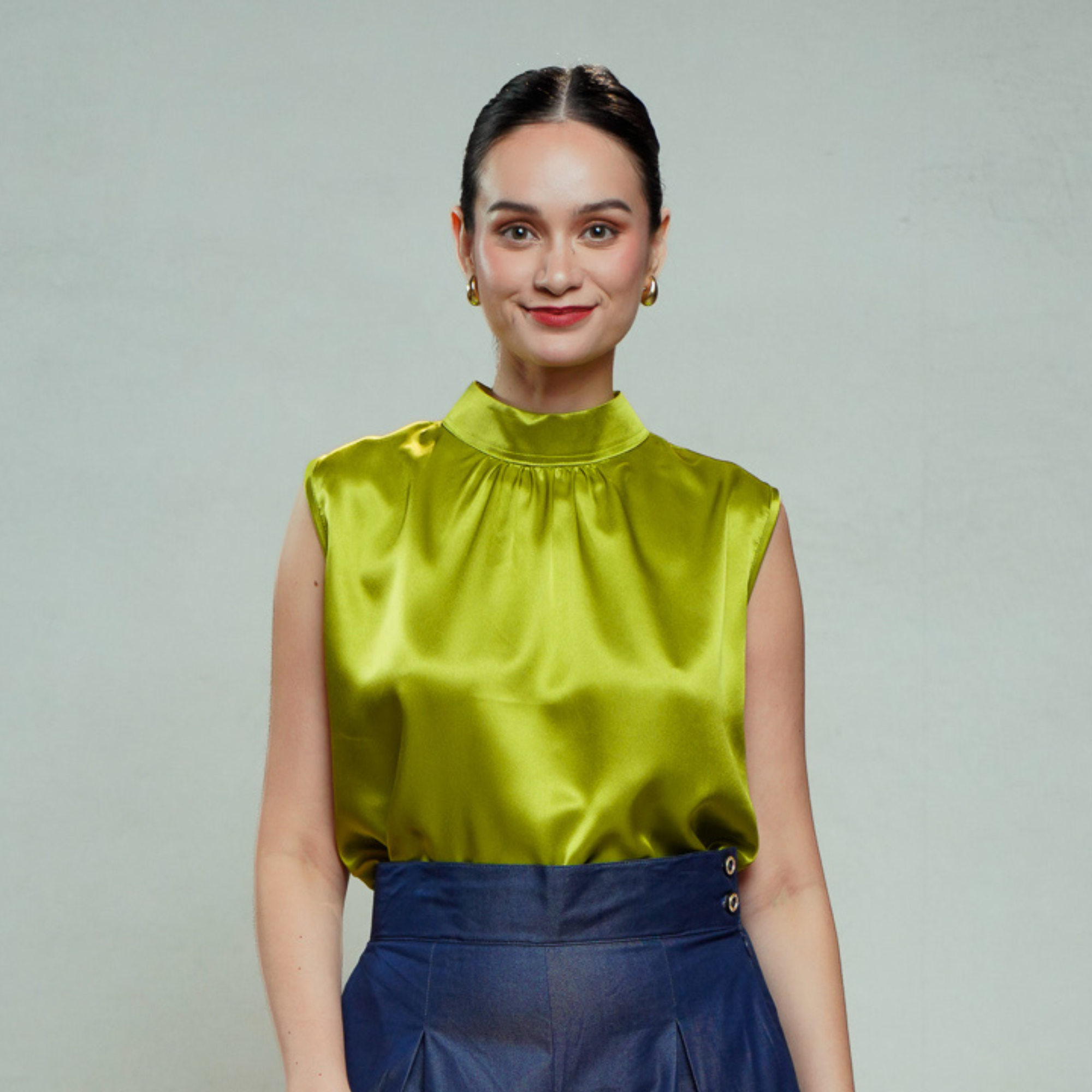 On-hand item: Citron yellow Silk Cotton Halter neck top