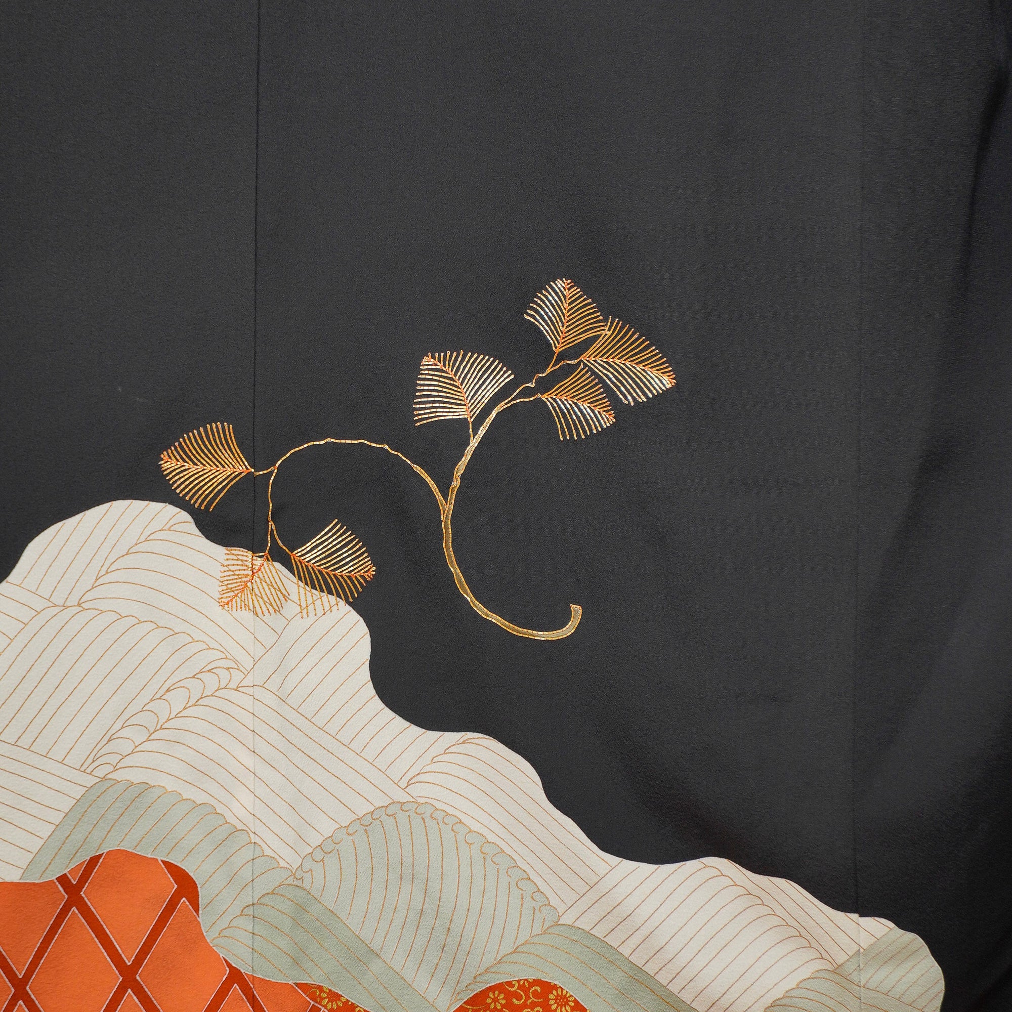 Thank You Fabric: Gold-toned Leaf (0717_04)