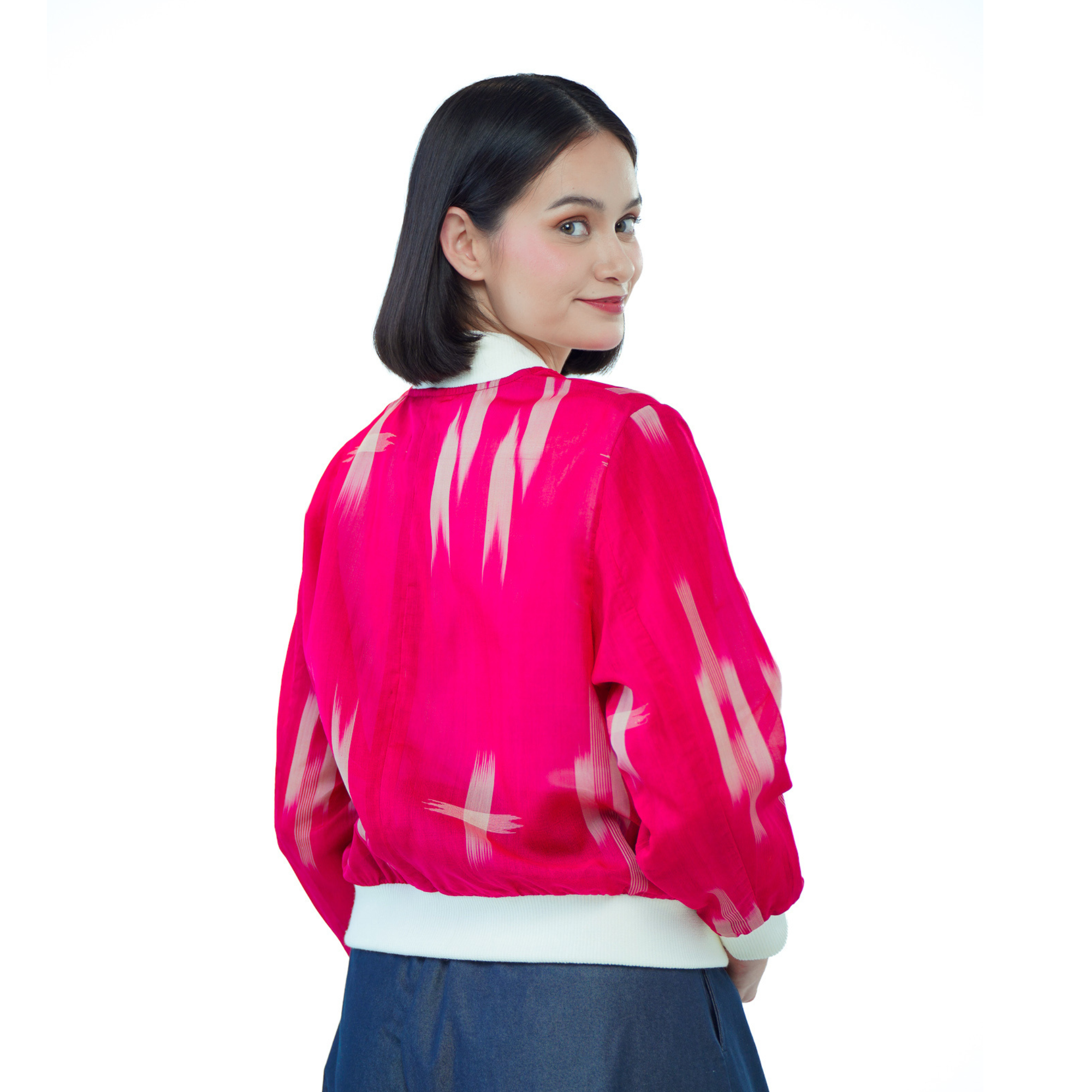 Premium On-hand: Red see-through Bomber Jacket | BJ7733M | XLB