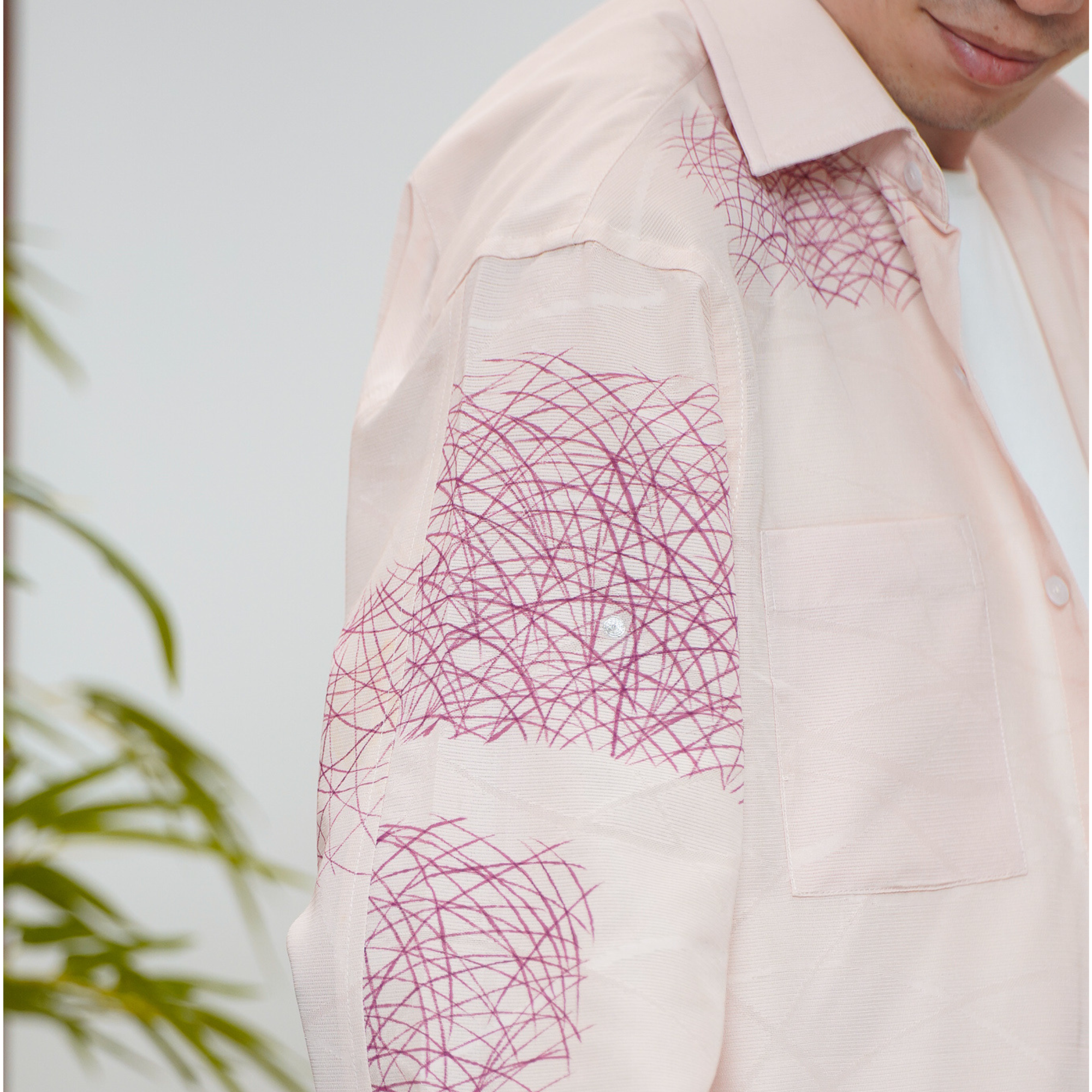 On-hand item: See through Dress shirt for Men | Pink