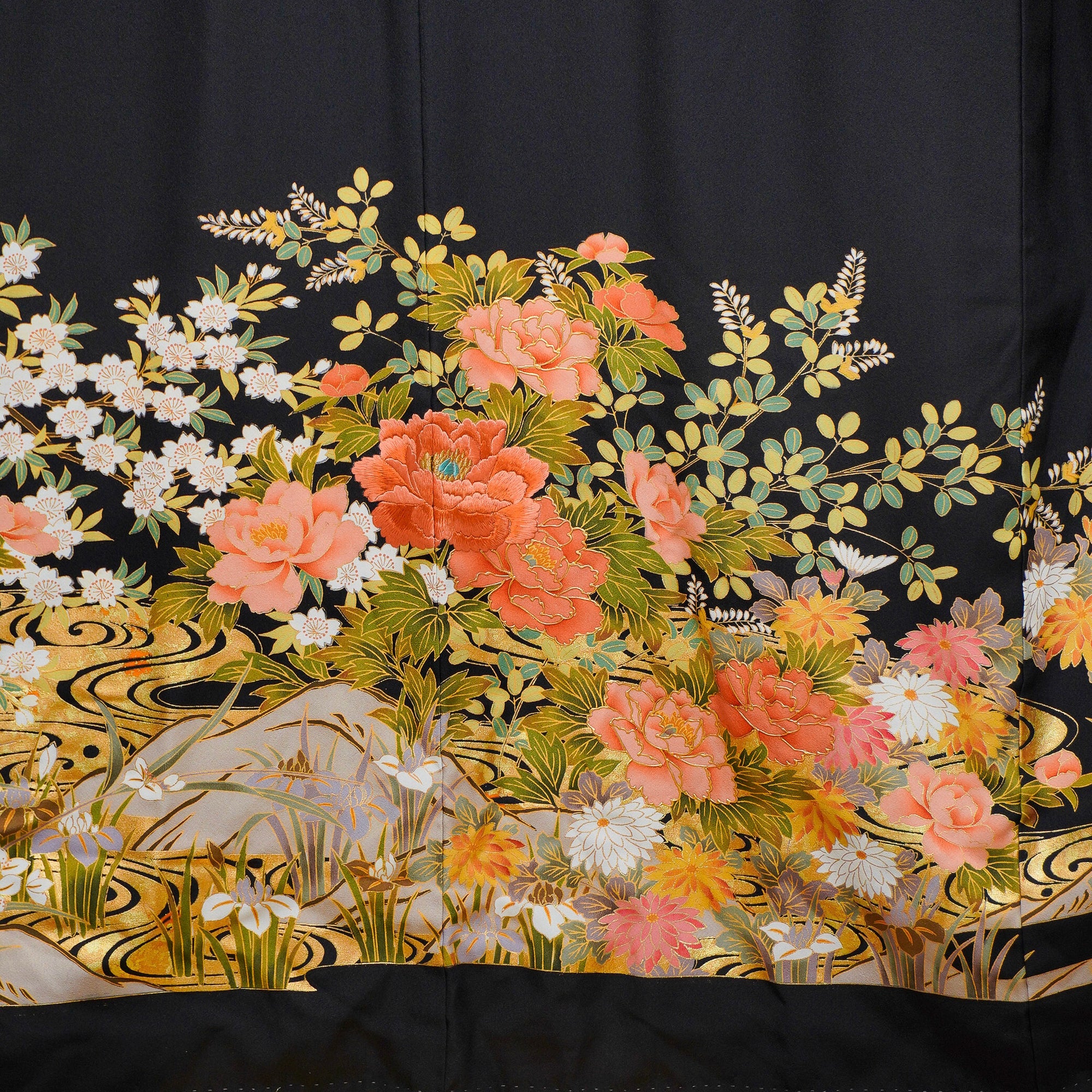 Chiku Fabric: 0714_15 | Pebbles and Flowers