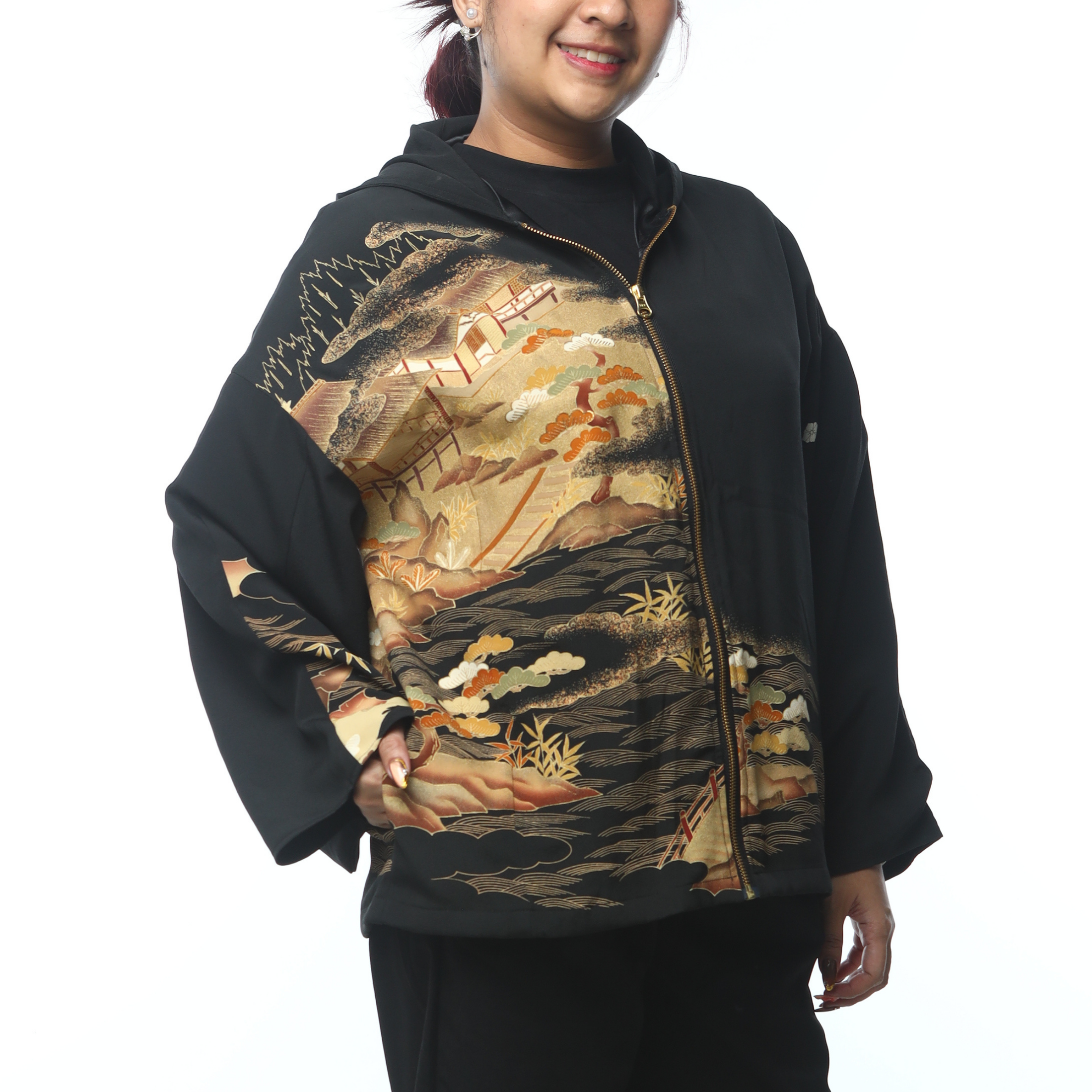 On-hand: Hoodie With Zipper | HWZ4601 - with some gold elements!