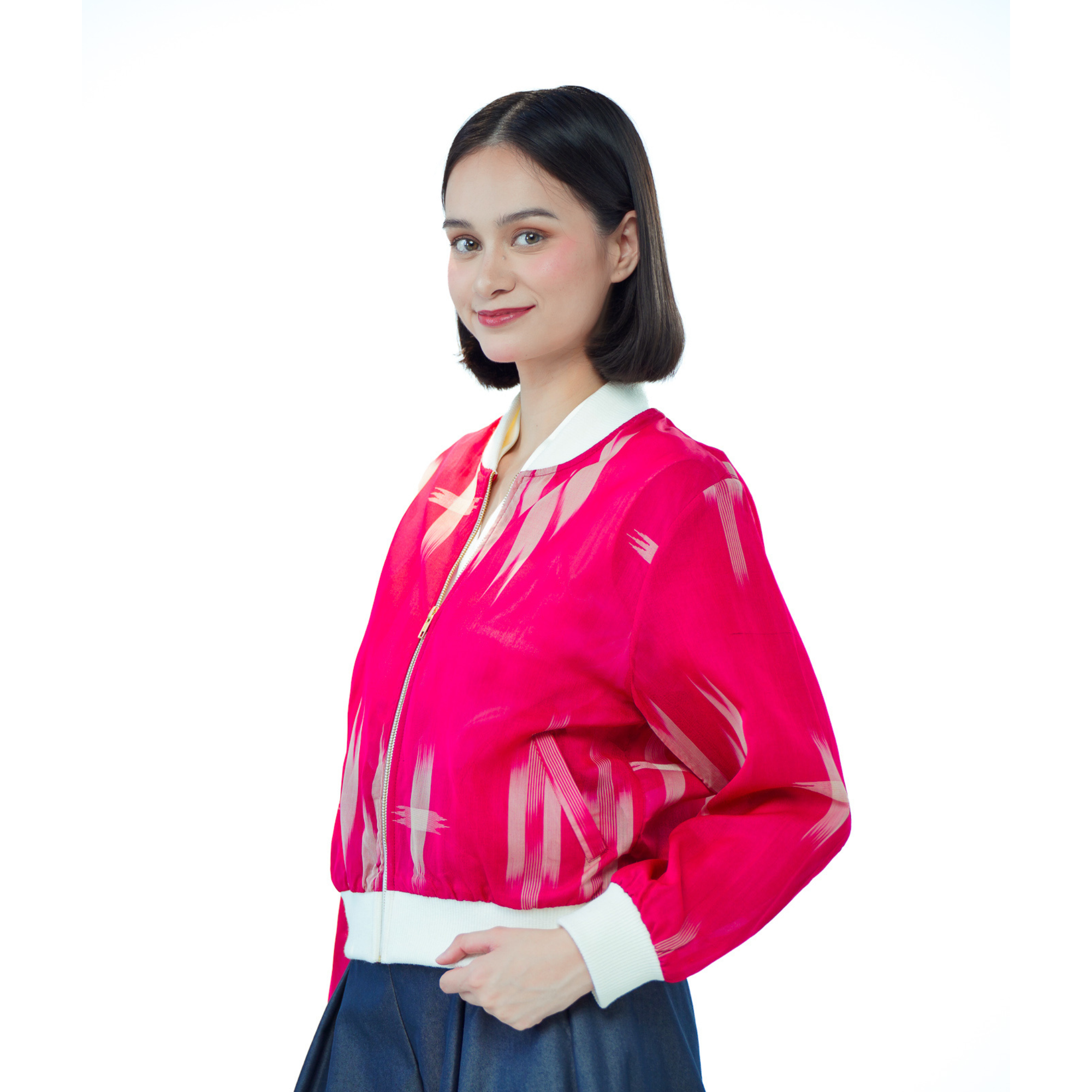 Premium On-hand: Red see-through Bomber Jacket | BJ7733M | XLB