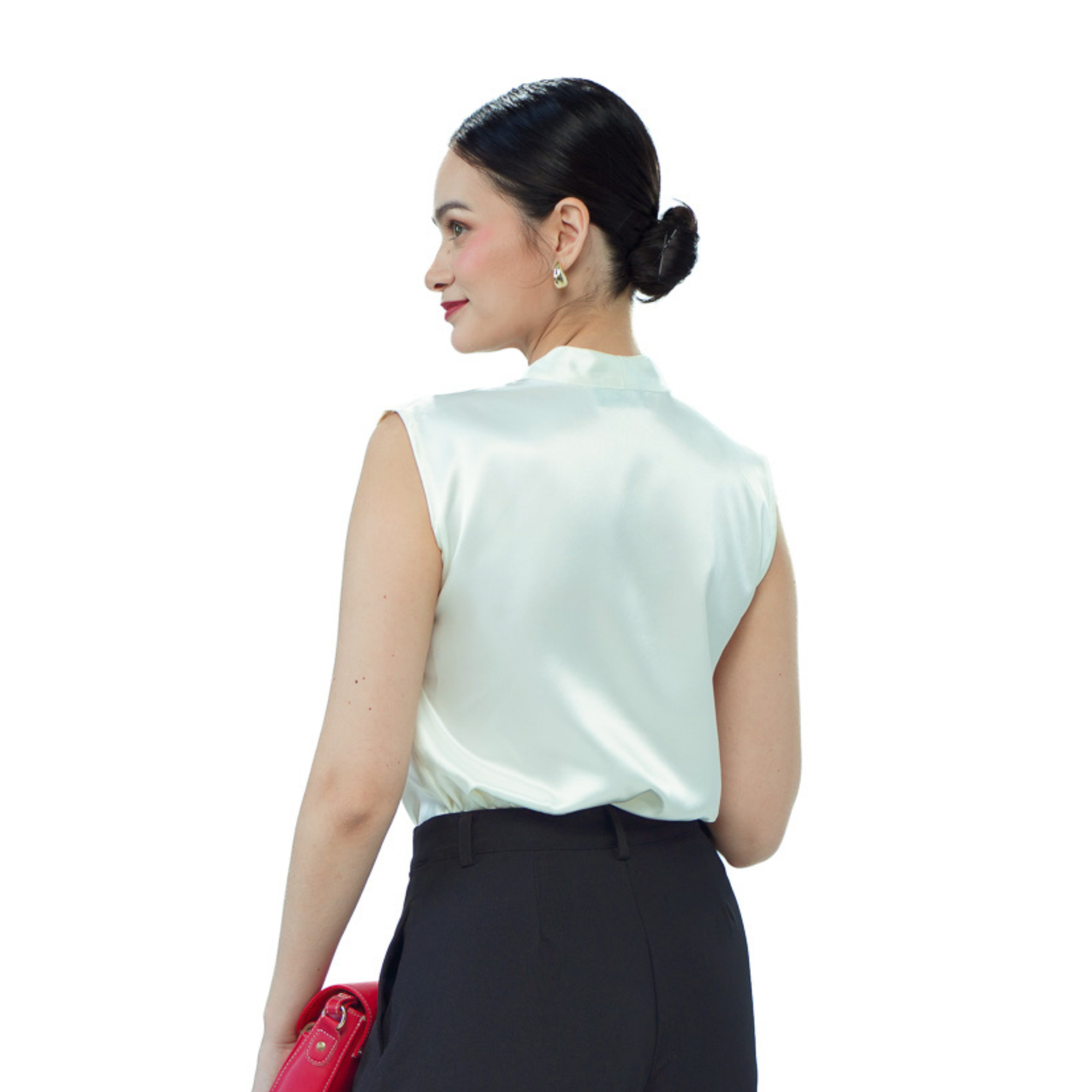 On-hand item: White Silk Cotton High neck top