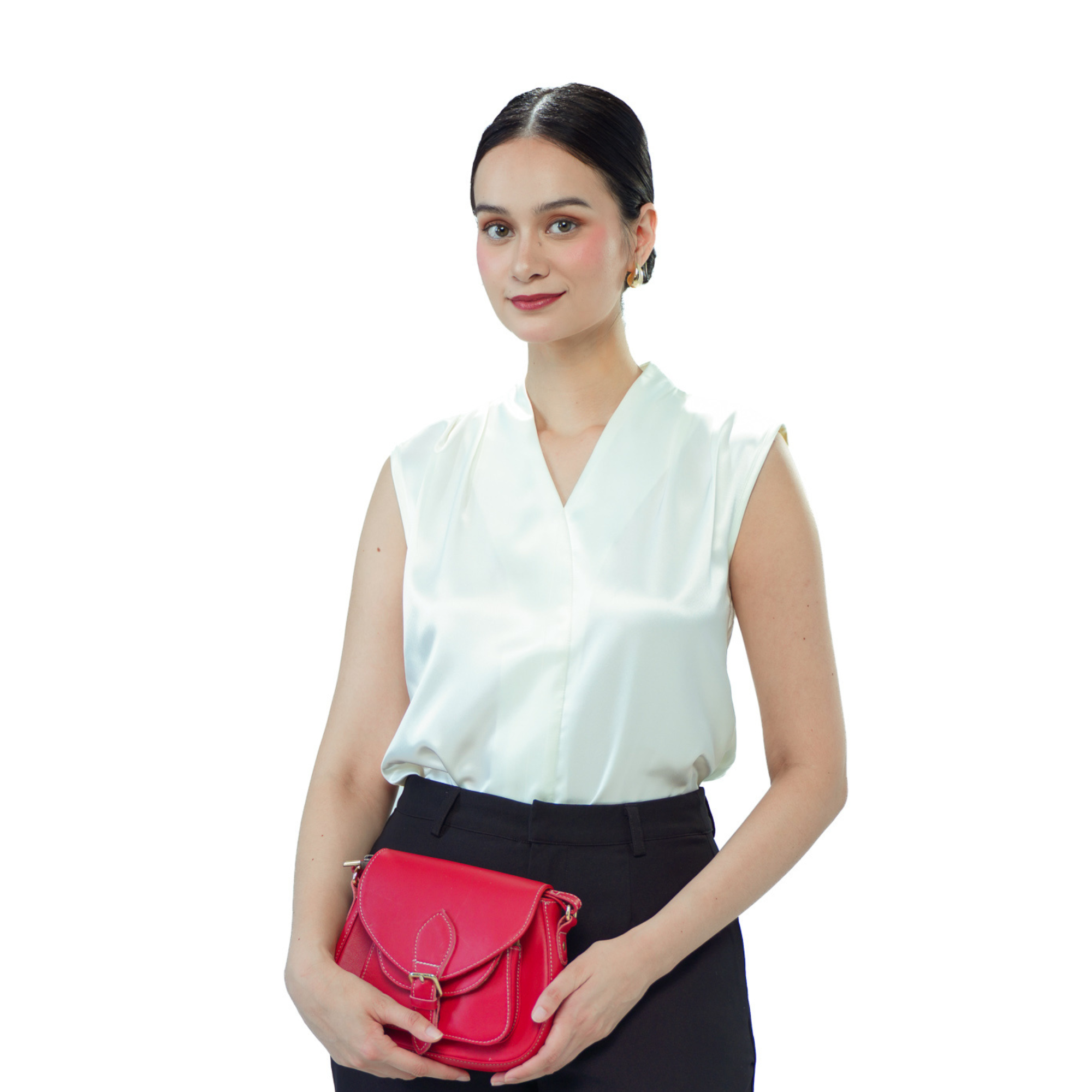 On-hand item: White Silk Cotton High neck top