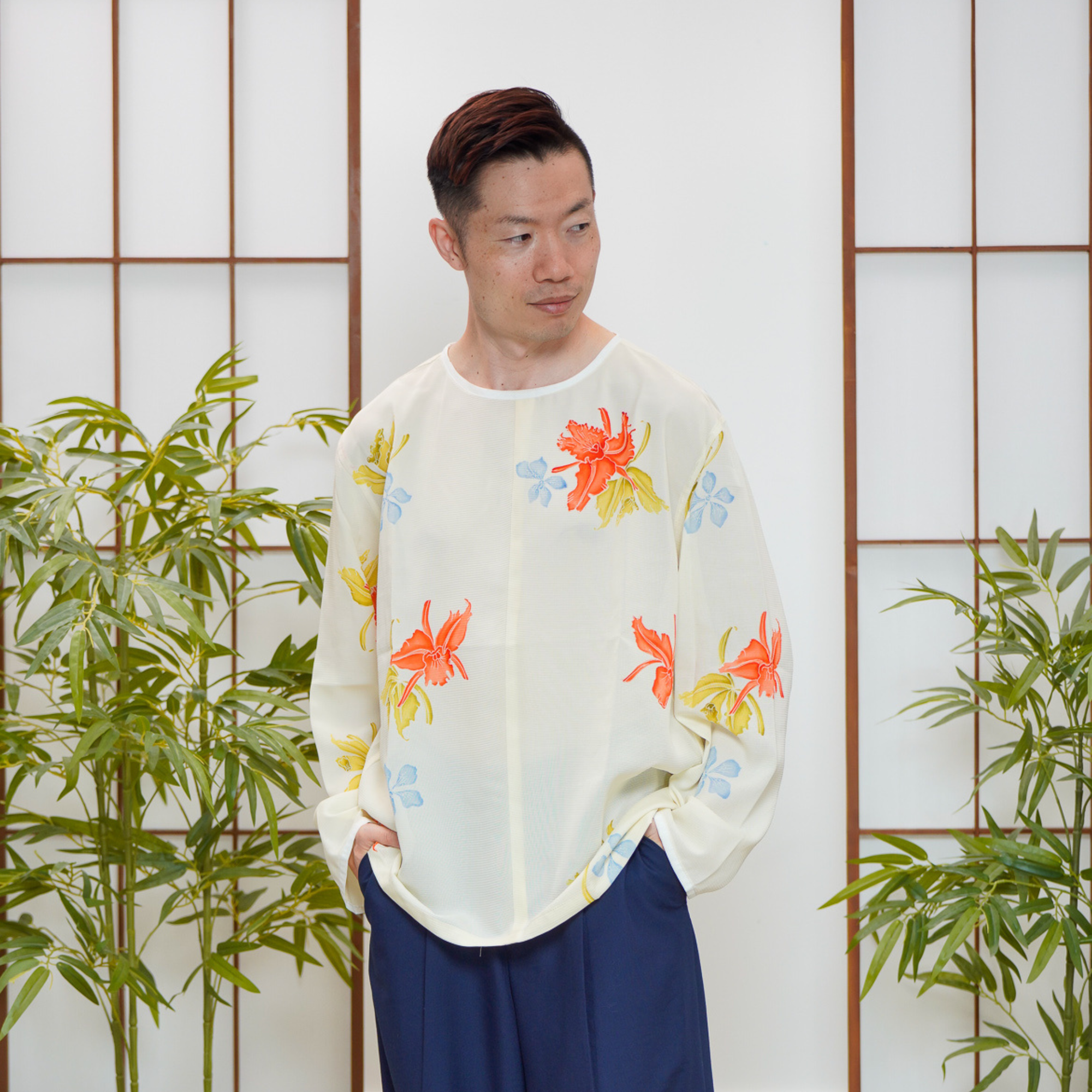 On-hand item: See-through Long-Sleeve Pullover shirt | White