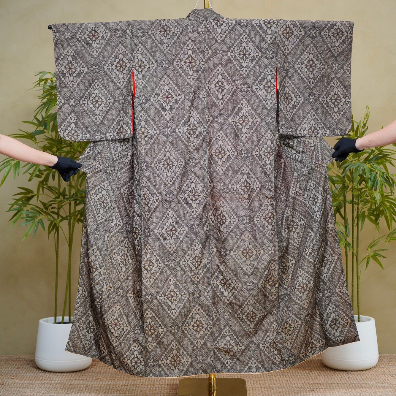 Premium Oshima Fabric: 0818_05 | Antique Silver -  Dorozome (mud dyed)!