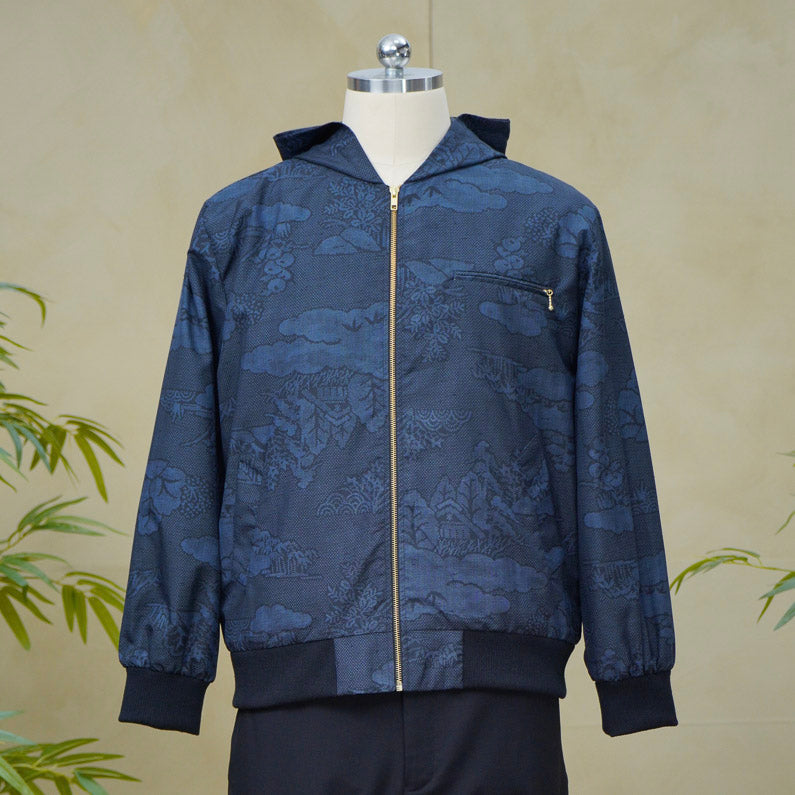 Premium On-hand: Blue Loose Fit Oshima Men's Bomber Jacket | LBJ8269Y | Large