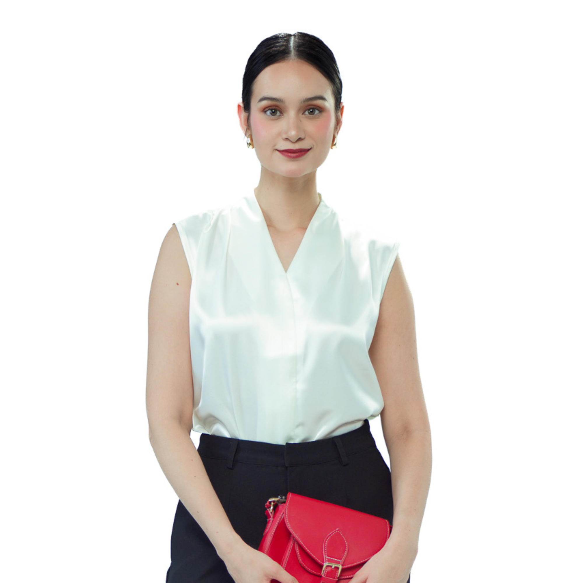 On-hand item: White Silk Cotton High neck top