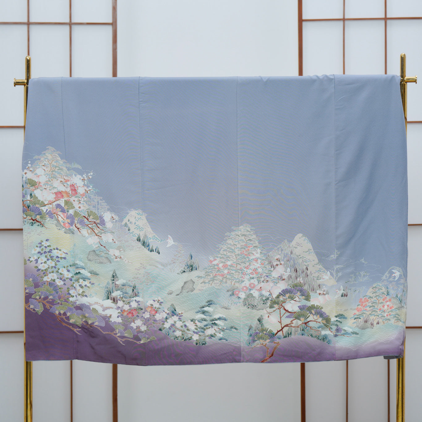 Premium Sho Fabric: 0630_26 Bluish Flora