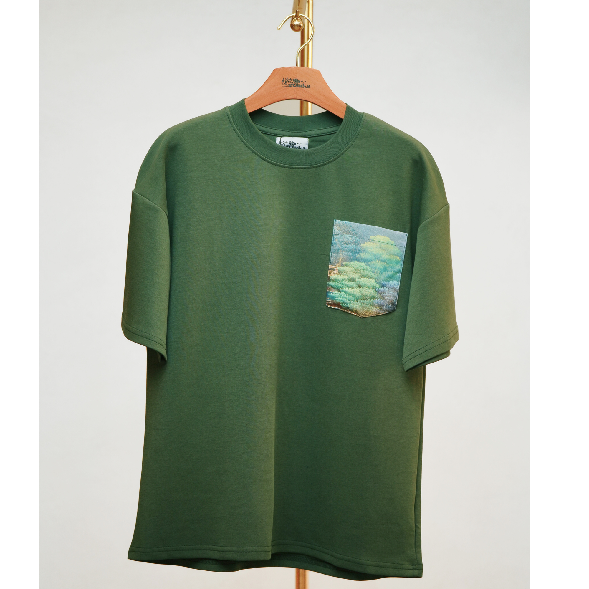 Premium On-hand: Green Men’s patchwork shirt | S | TS7275A