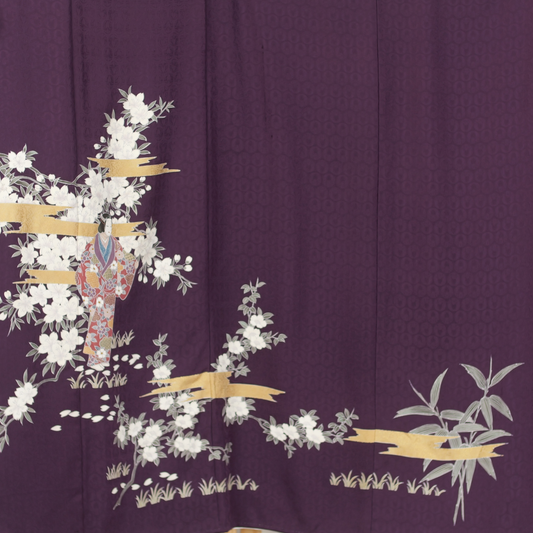 NALB Fabric: 0126NALB-08 | Violet eggplant flowers