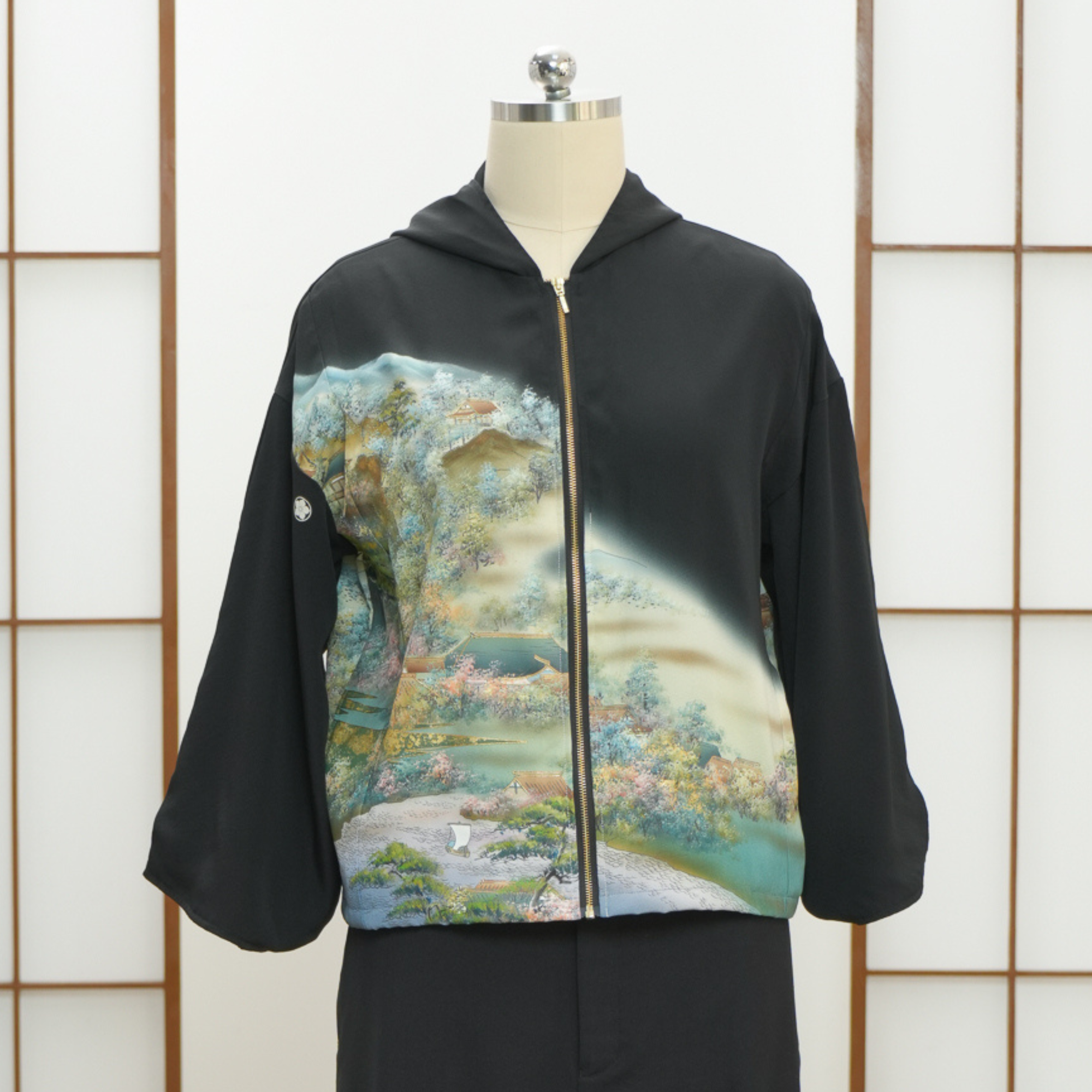 Premium On-hand: Black Hoodie With Zipper | HWZ7611Y - Yuzen