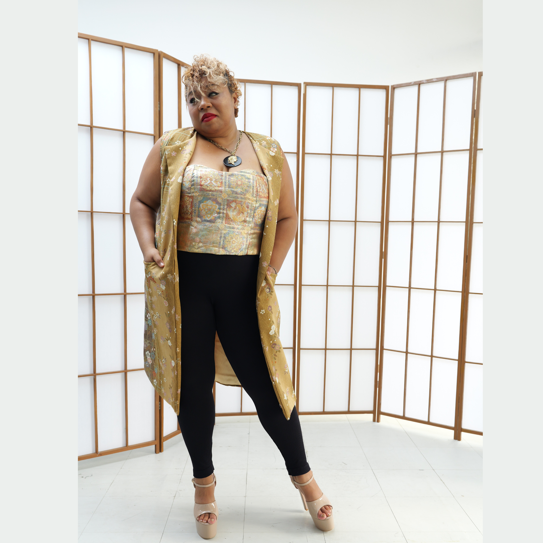 Premium On-hand: Sleeveless Suit Midi | NSSM4723A | XL