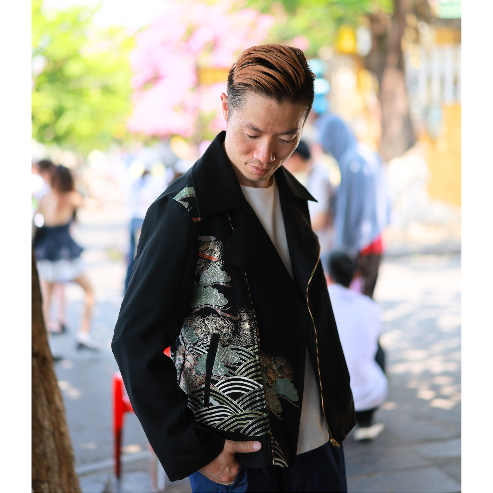 On-hand: Cashmere Cotton Biker Jacket | Black Midnight