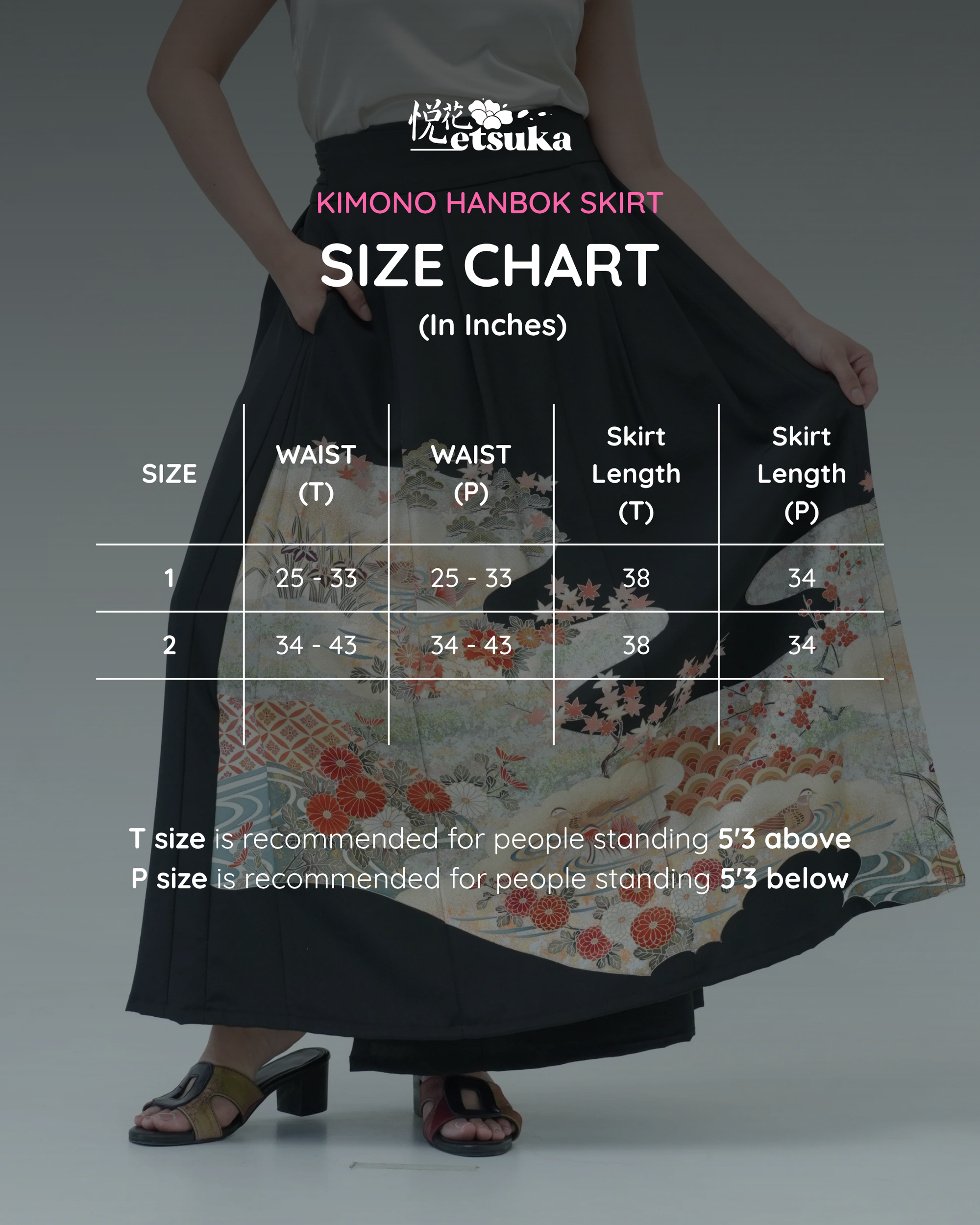 Premium On-hand: Black Hanbok Skirt | HS7745M | 1P