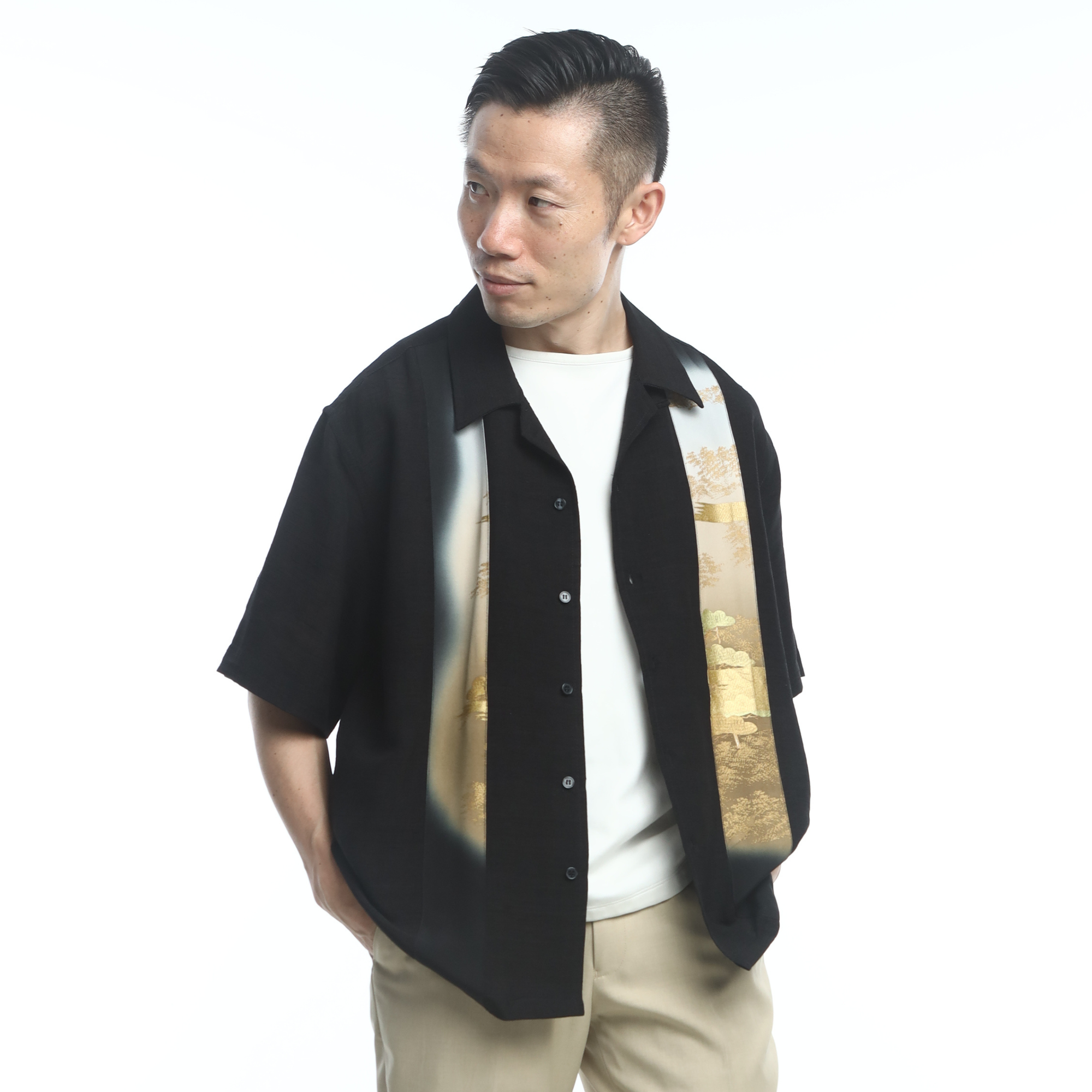 On-hand: Men's Patchwork Silk Polo SP6870