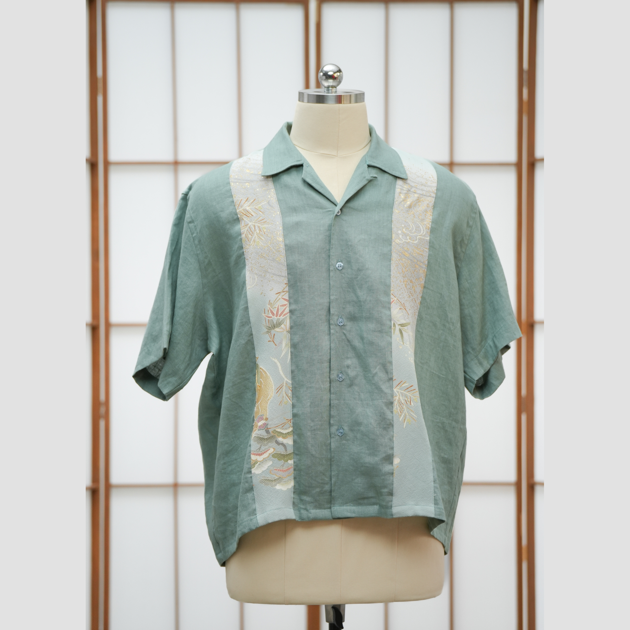 Premium On-hand: Green Men's Linen Polo | LP4390 | L