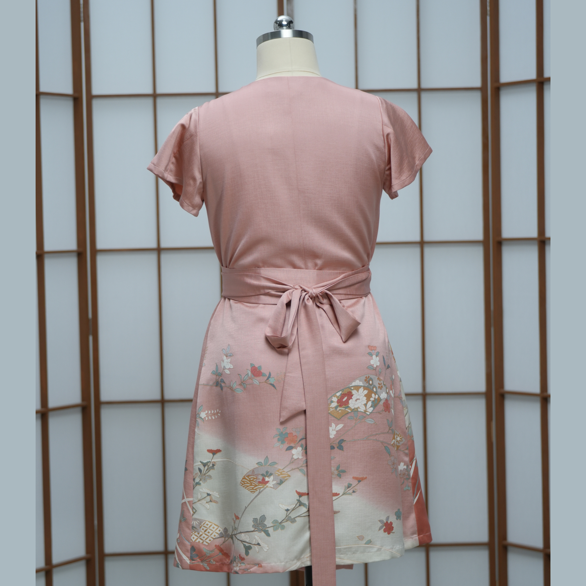 Premium On-hand: Pink Wrap Dress with Sleeves | SWD6812 | 2B