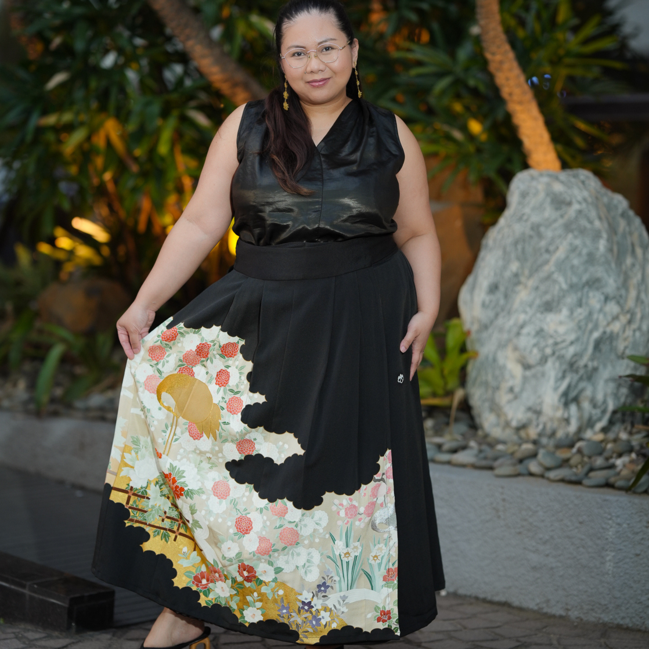Kimono Hanbok-inspired skirt