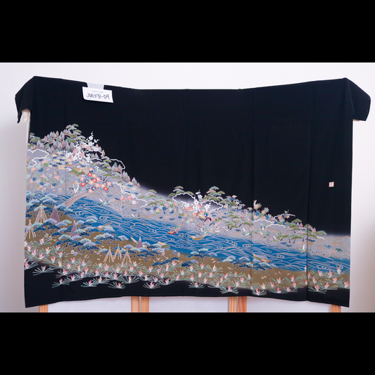 Summer Collection Fabric: July31-09 | Blue sand black shades (Yuzen!)