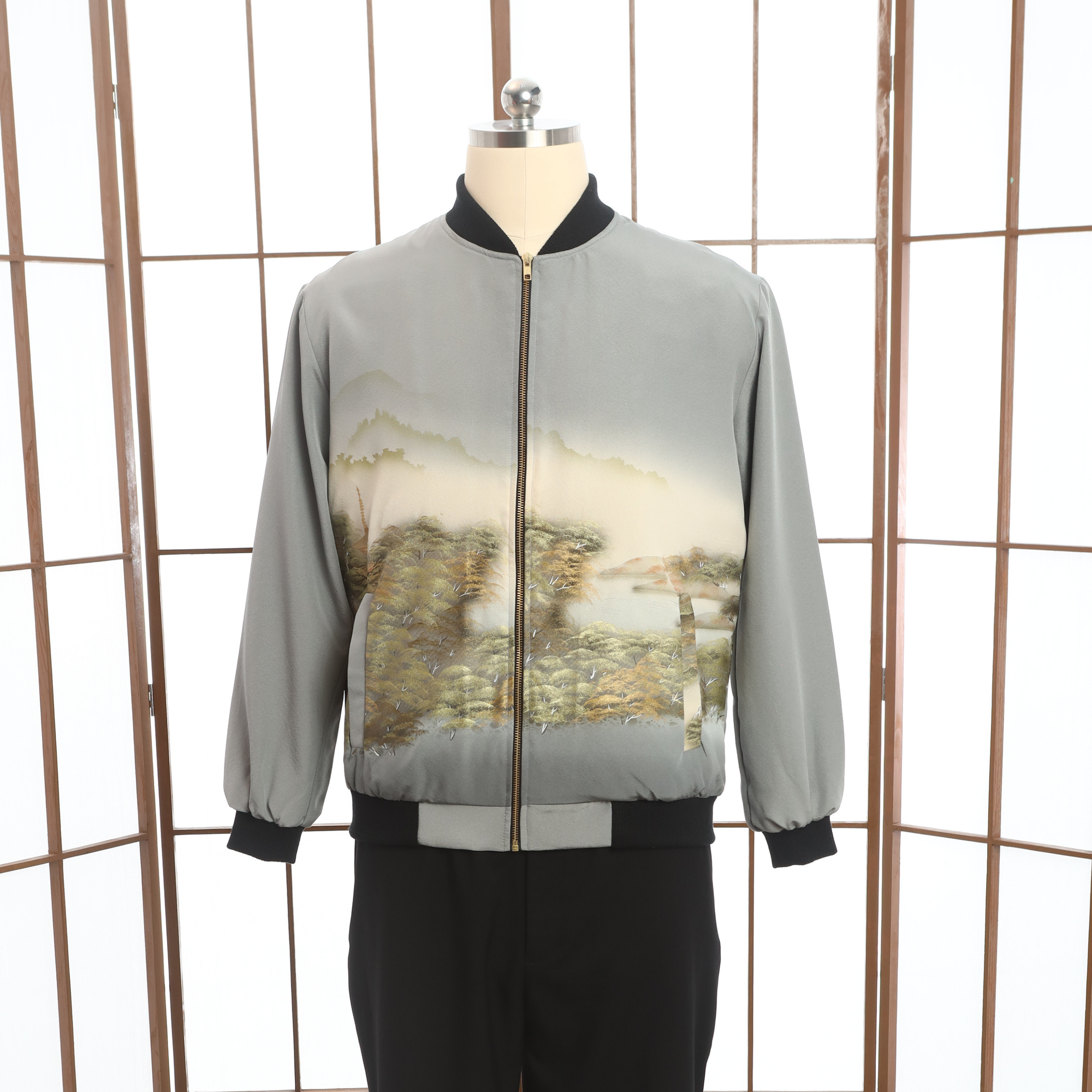 Premium On-hand: Blue Men's Bomber Jacket | BJ6831M | L (gold emboss!)