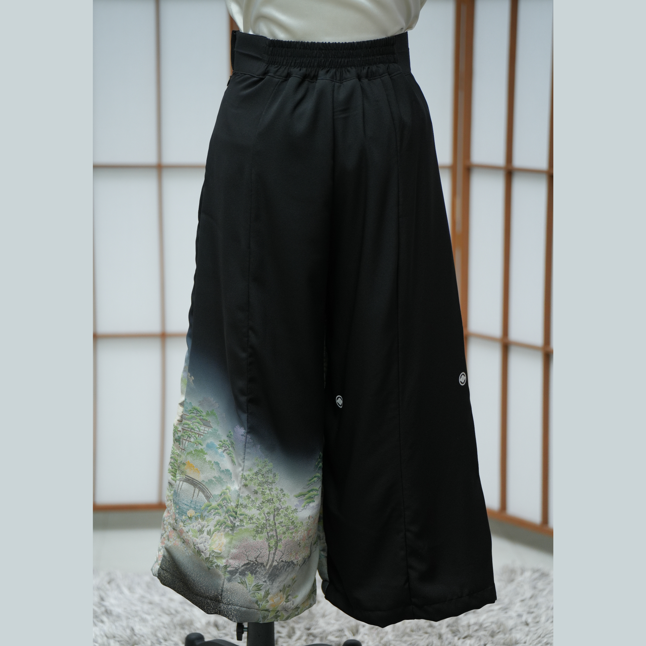 Premium On-hand: Black Palazzo Pants | XLB | PP6658 - nice embroidery!