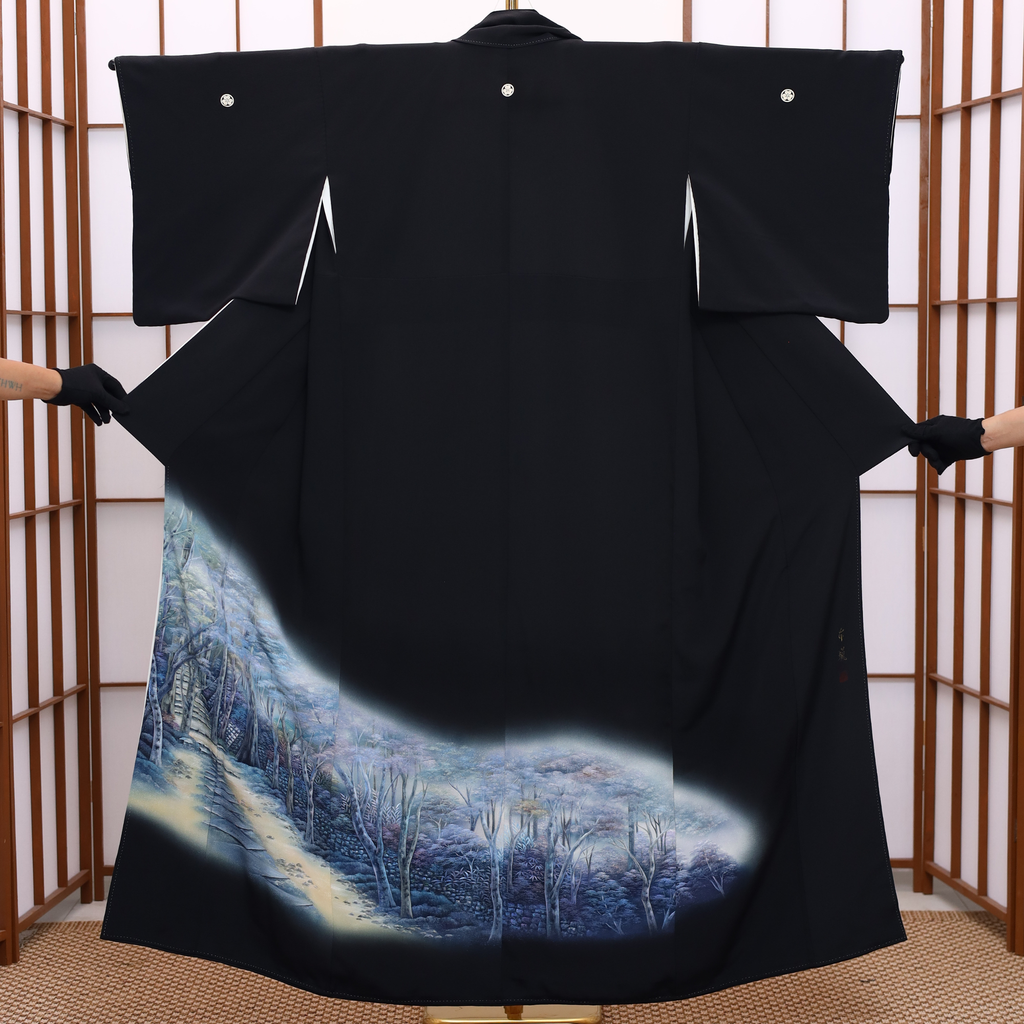 Premium Fabric SHO: 0519_18 | Black and Indigo twilight